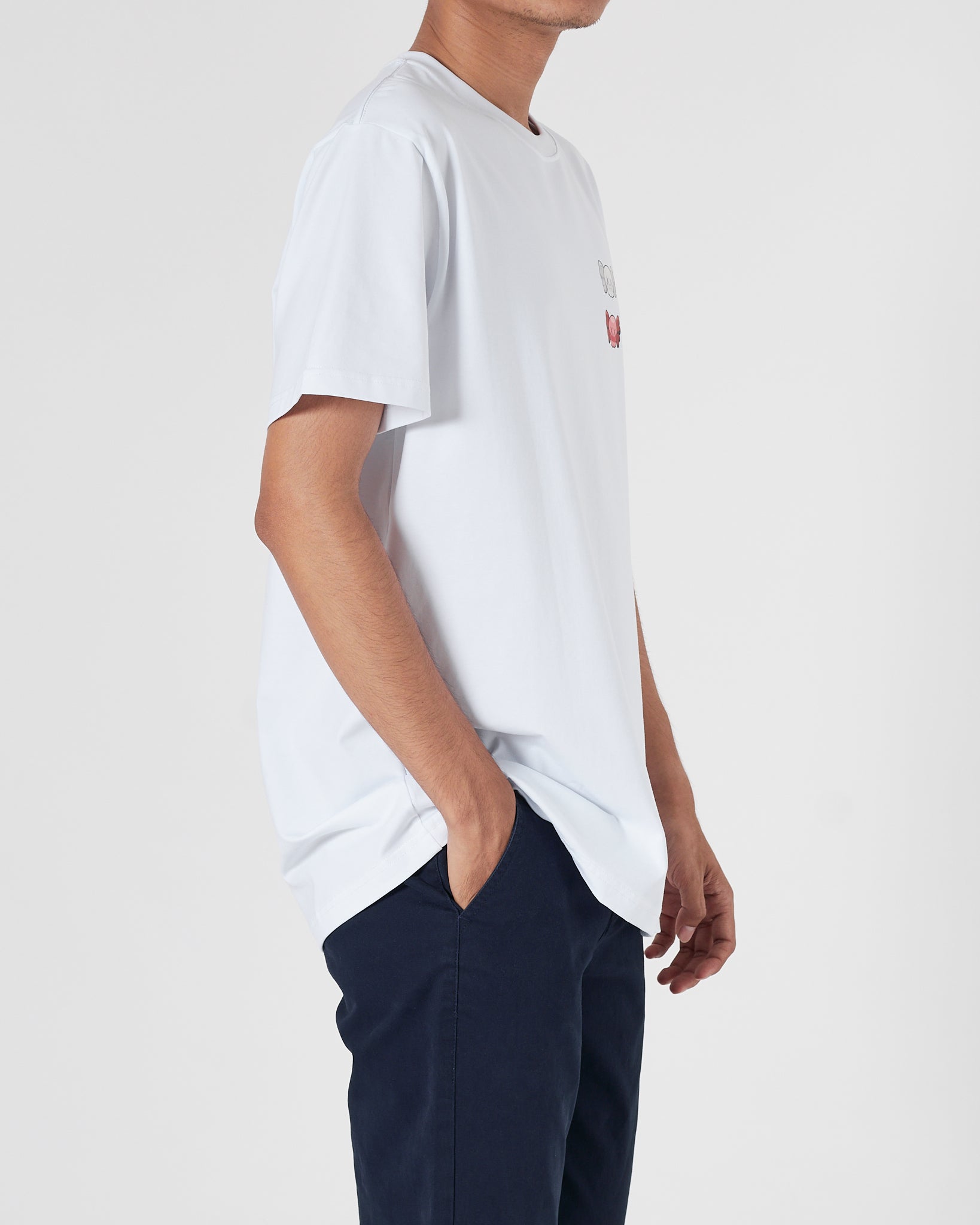 OW X Kaws Back Logo Printed Men White T-Shirt 16.90