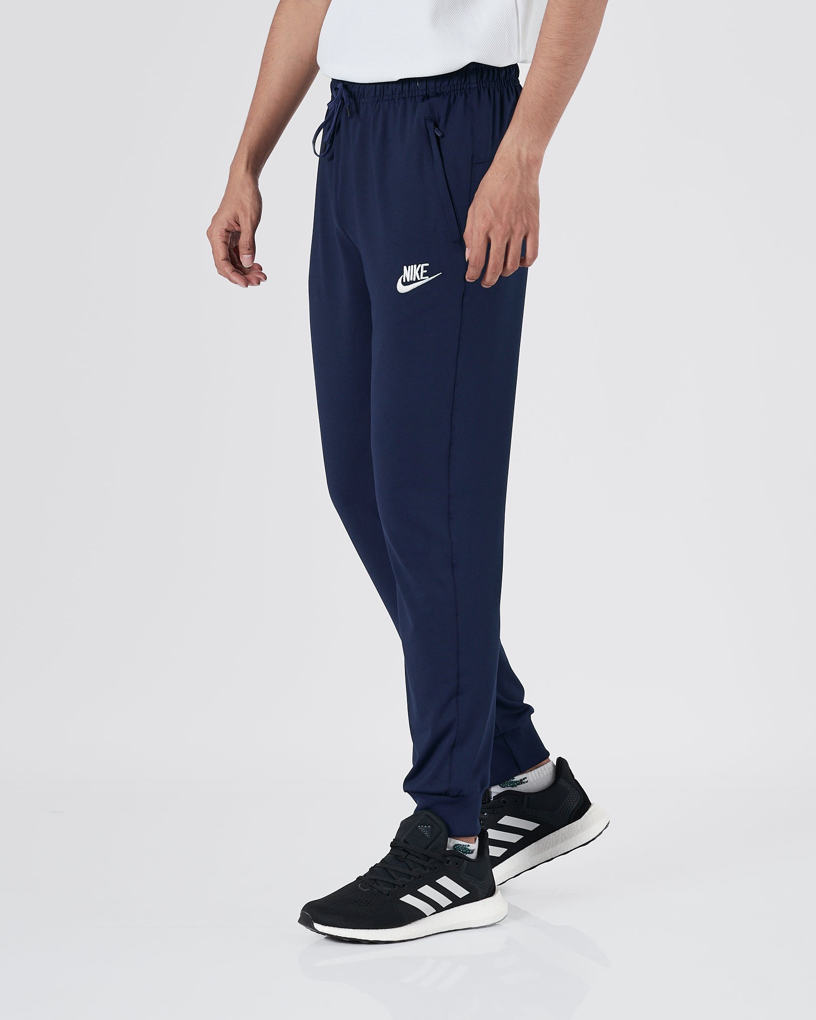 NIK Swooh Logo Embroidered Men Blue Track Pants 15.90