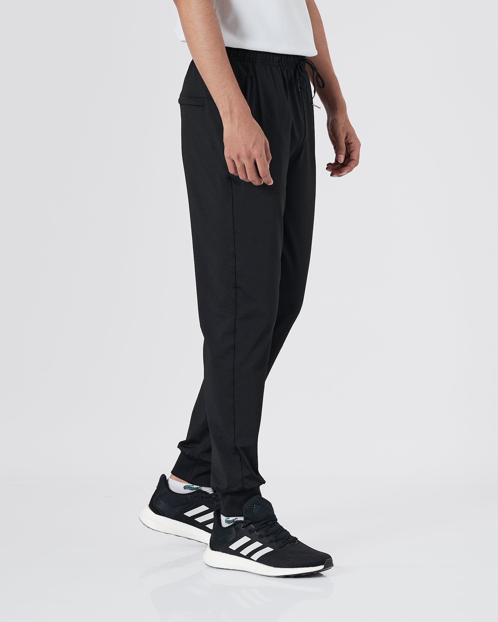 NIK Swooh Logo Embroidered Men Black Track Pants 15.90