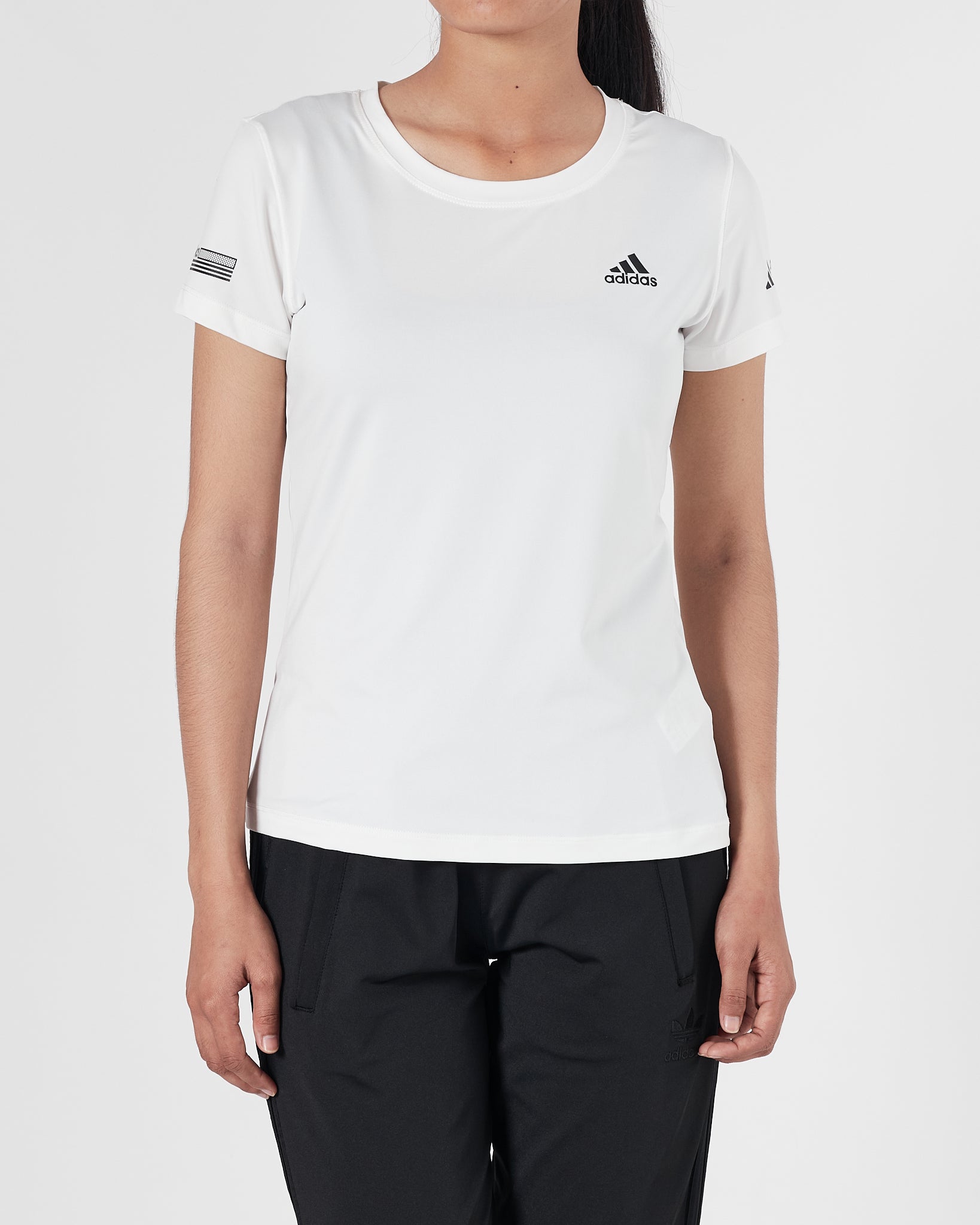 ADI Logo Printed Lady White Sport T-Shirt 12.90