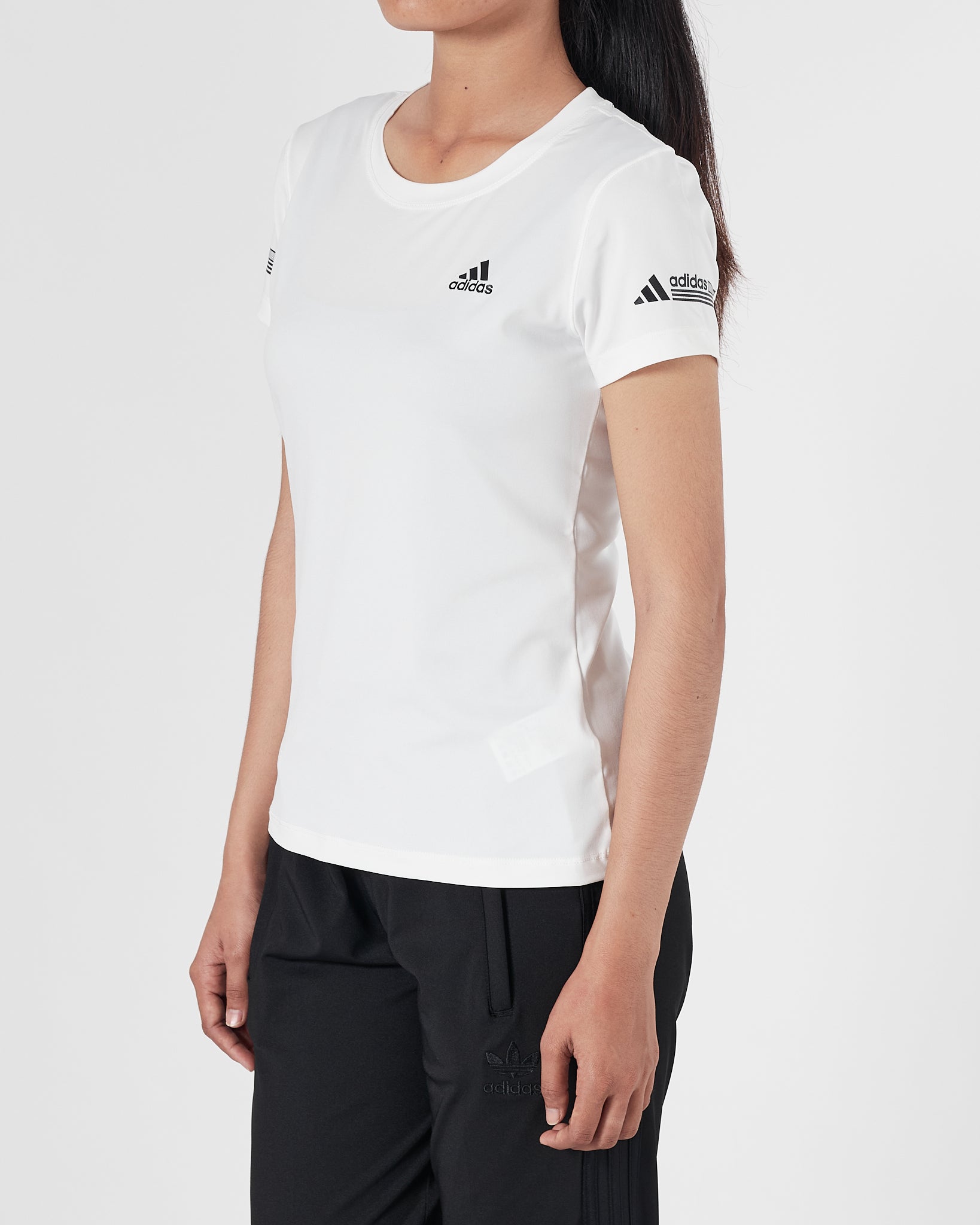ADI Logo Printed Lady White Sport T-Shirt 12.90