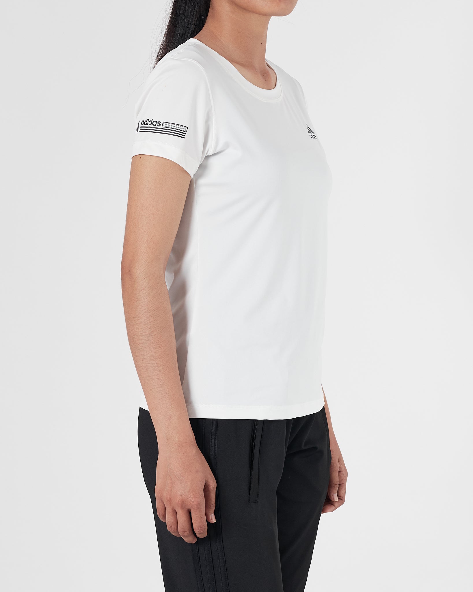 ADI Logo Printed Lady White Sport T-Shirt 12.90