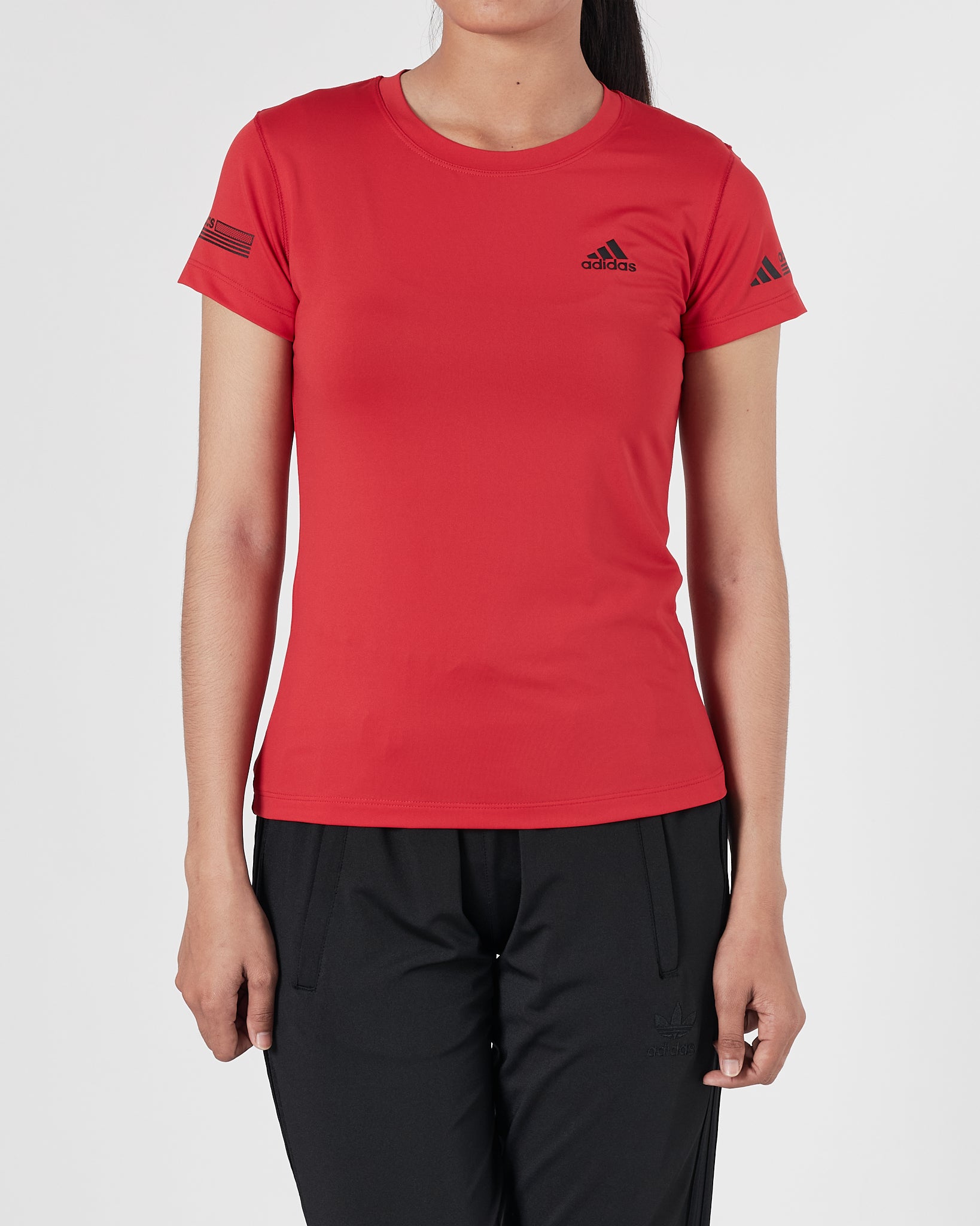 ADI Logo Printed Lady Black Sport T-Shirt 12.90