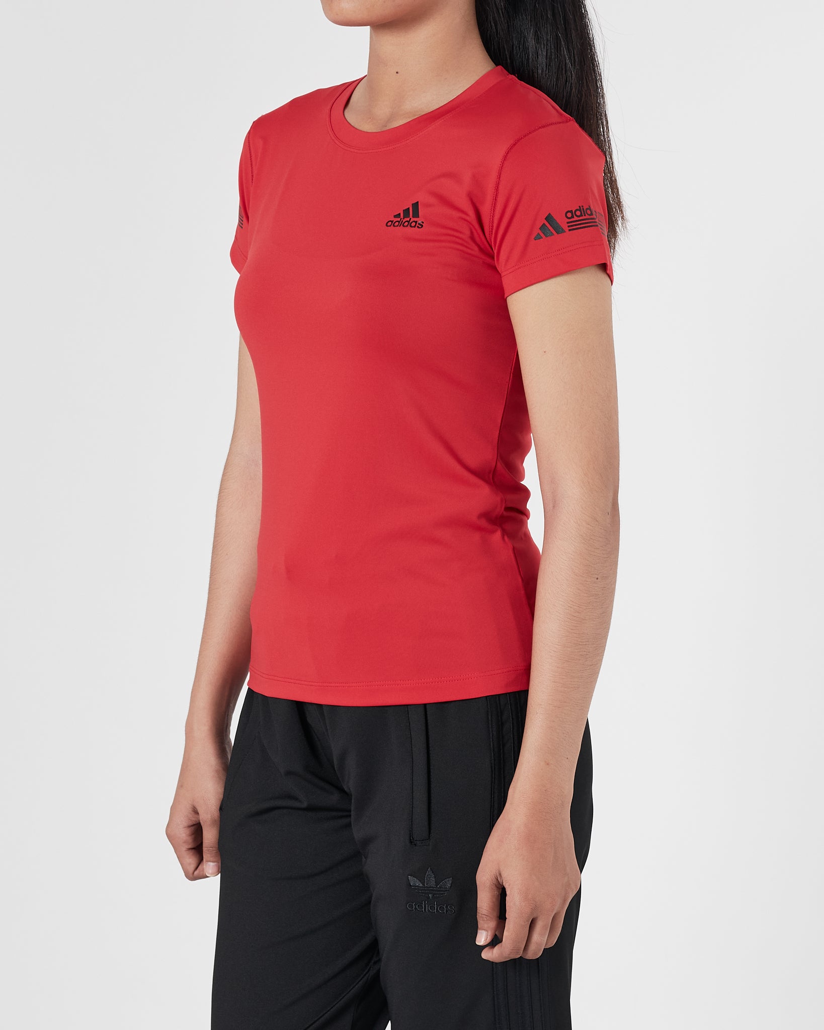 ADI Logo Printed Lady Black Sport T-Shirt 12.90