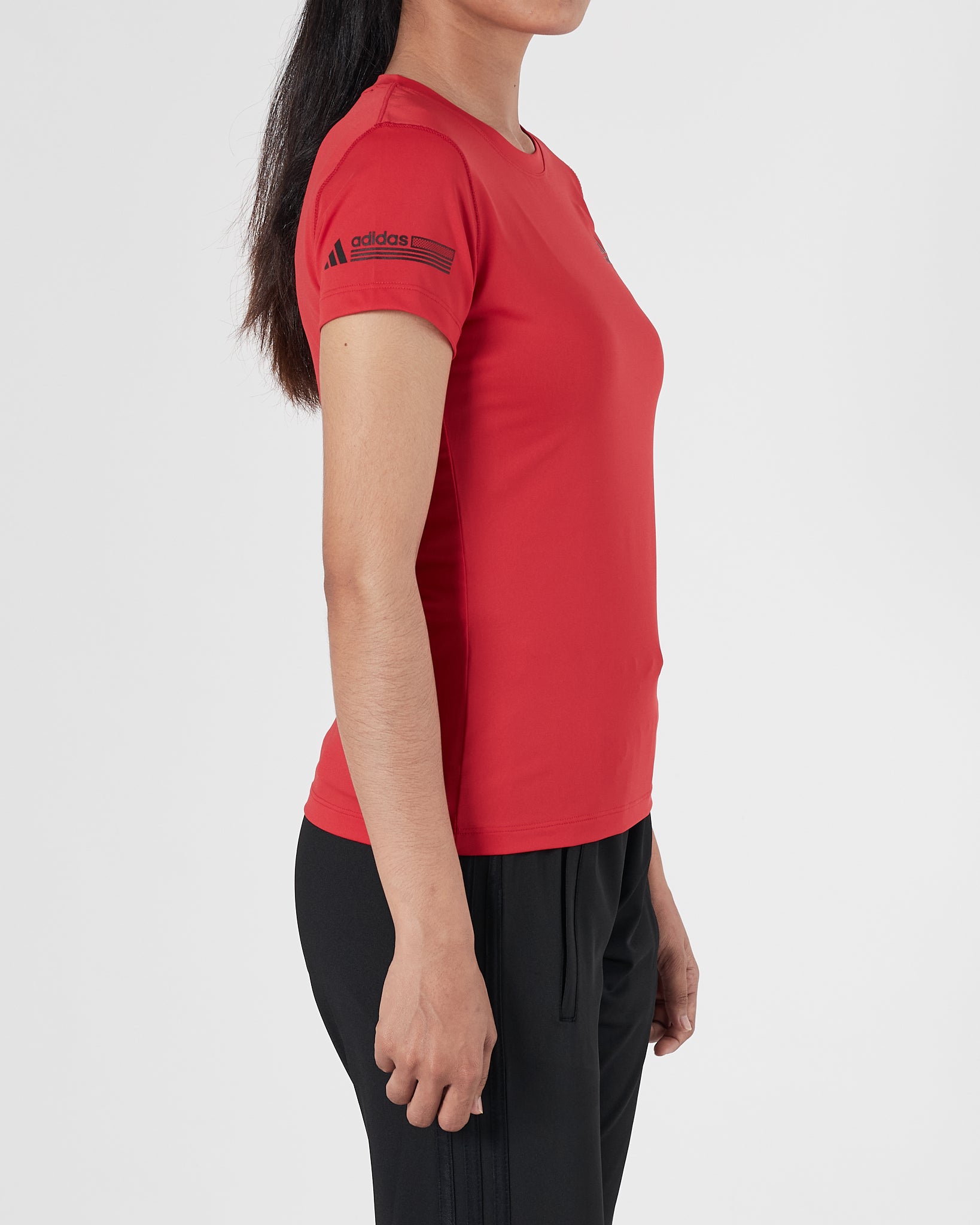 ADI Logo Printed Lady Black Sport T-Shirt 12.90