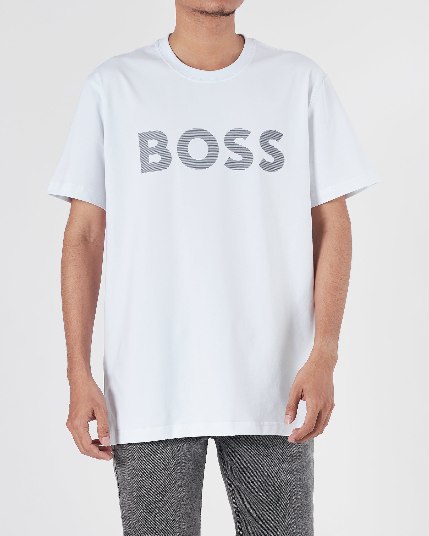HUG Logo Printed Men White T-Shirt 15.90