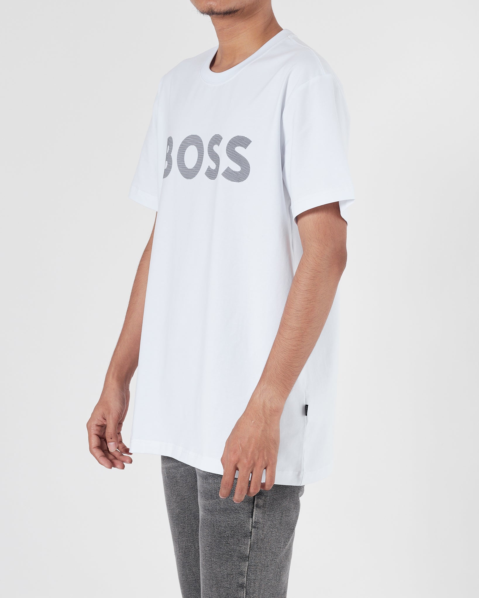 HUG Logo Printed Men White T-Shirt 15.90