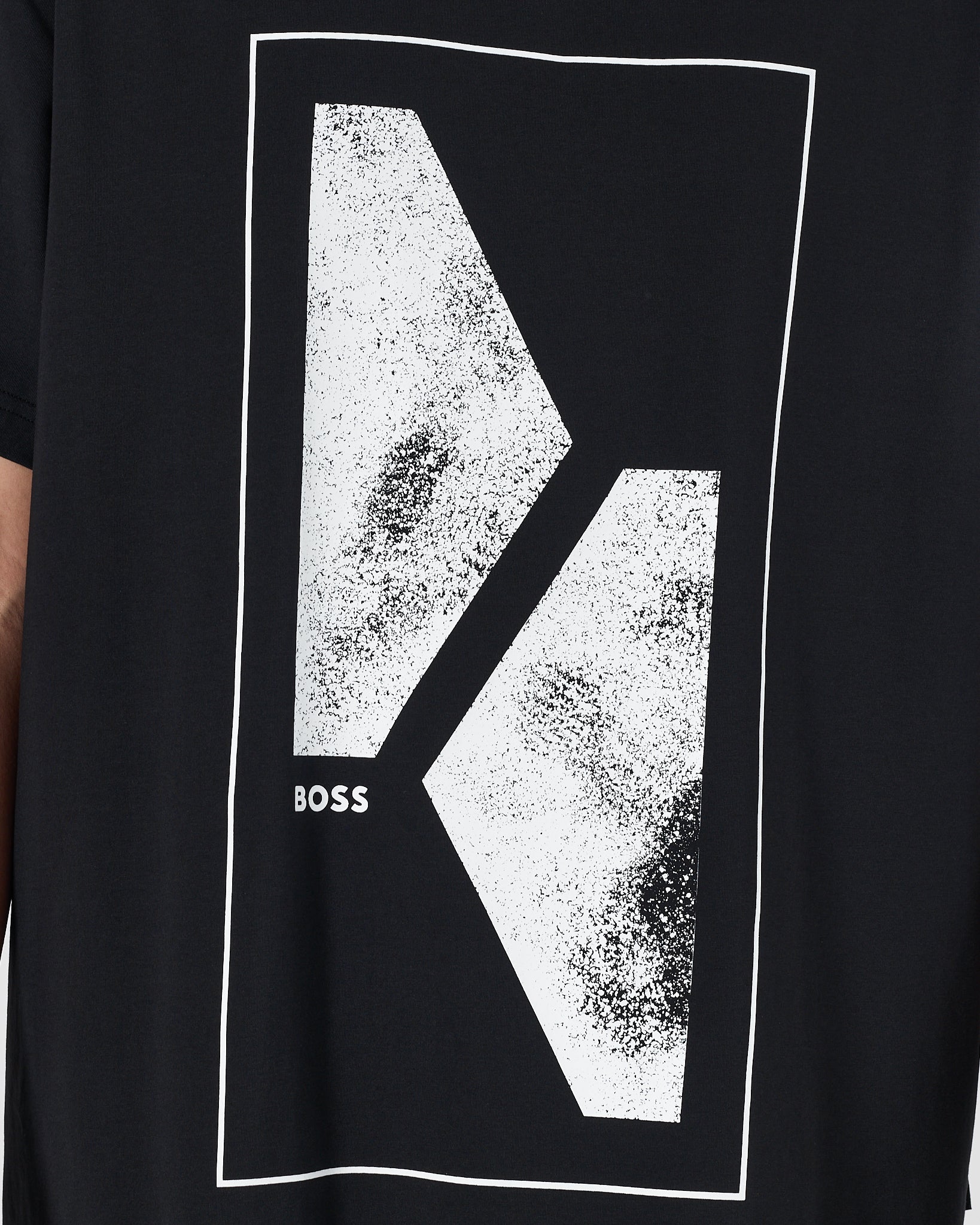 HUG Logo Printed Men Black T-Shirt 14.90