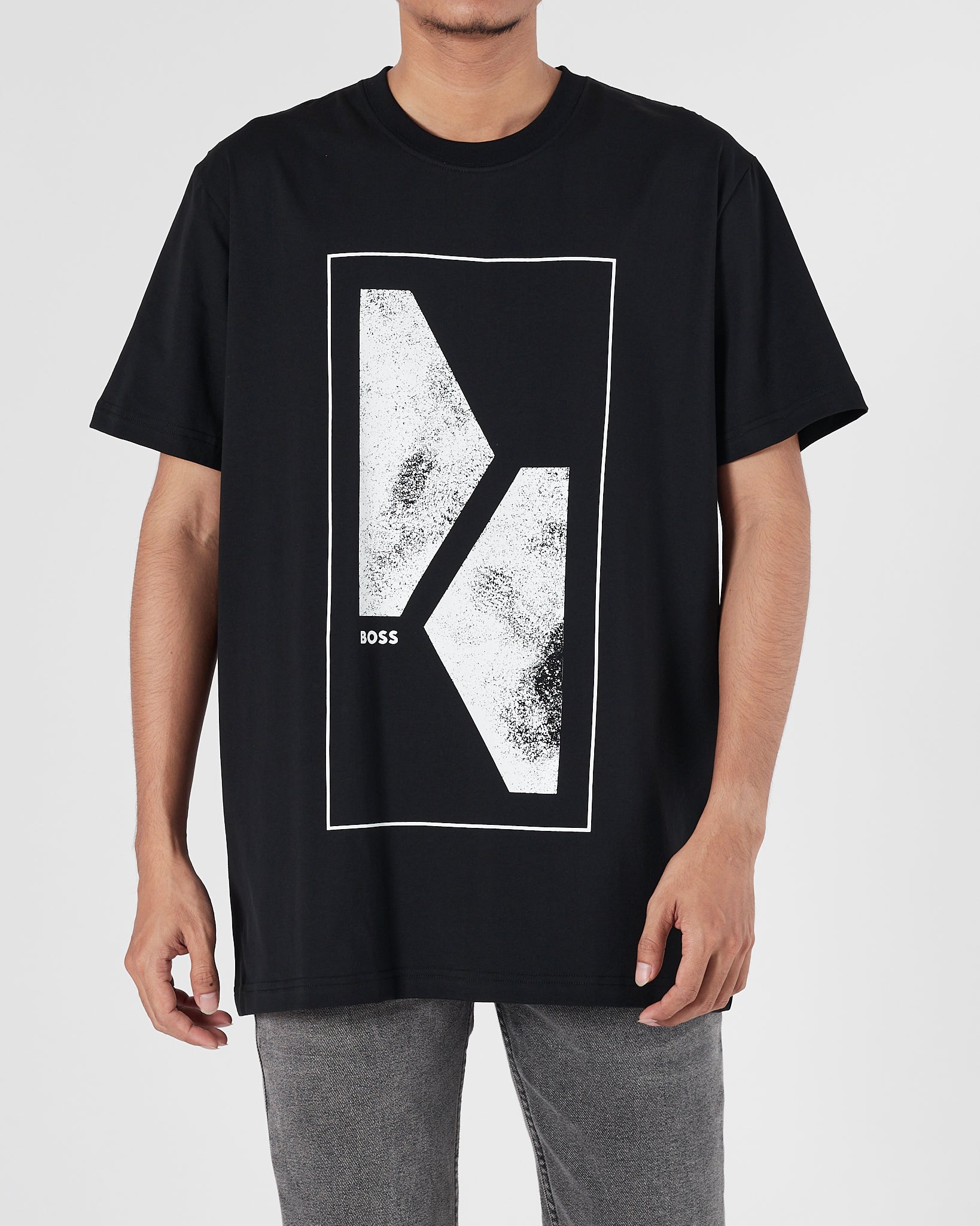 HUG Logo Printed Men Black T-Shirt 14.90