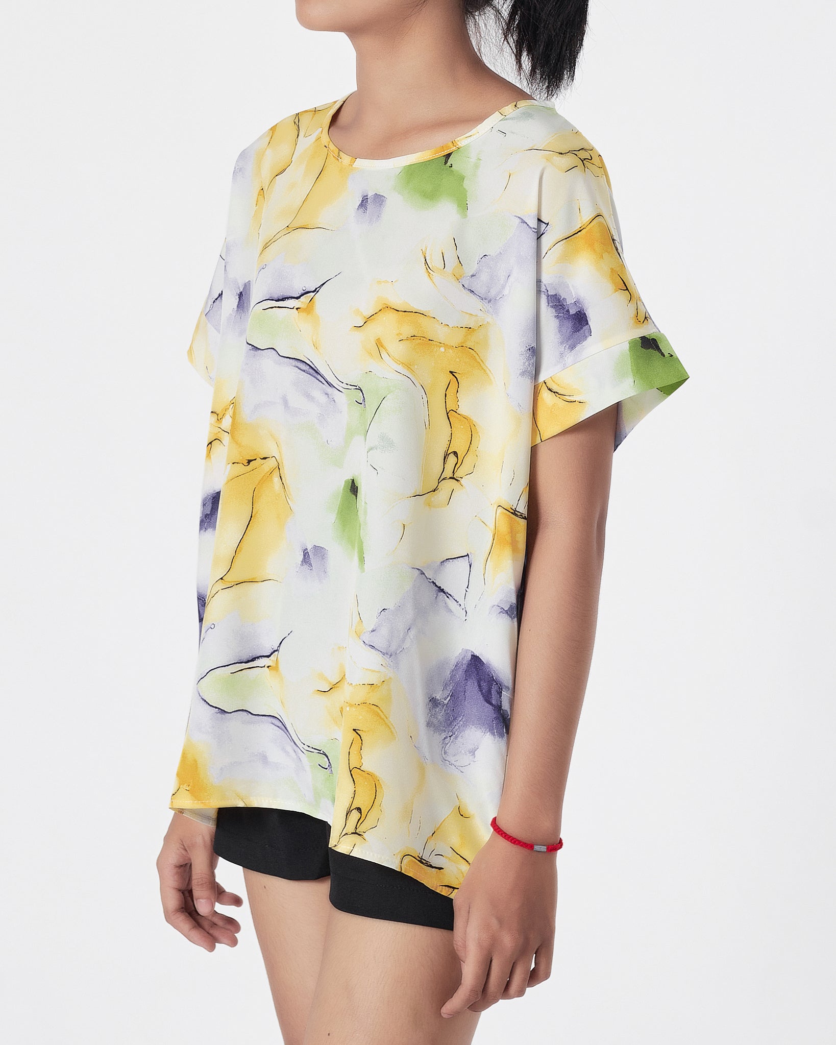 Floral Over Printed Lady Shirts Short Sleeve 12.90
