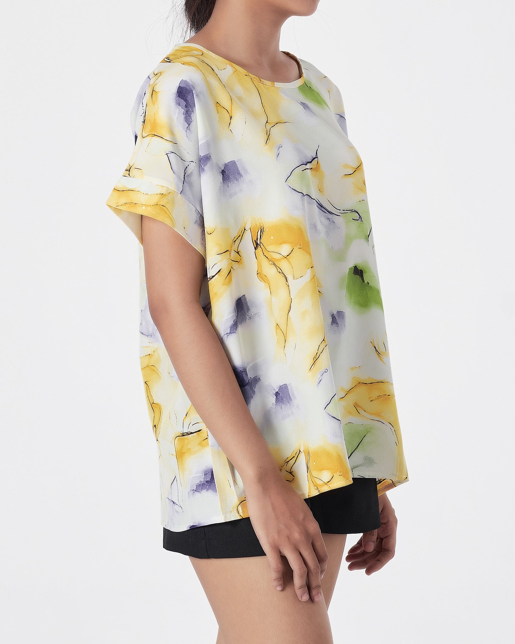 Floral Over Printed Lady Shirts Short Sleeve 12.90