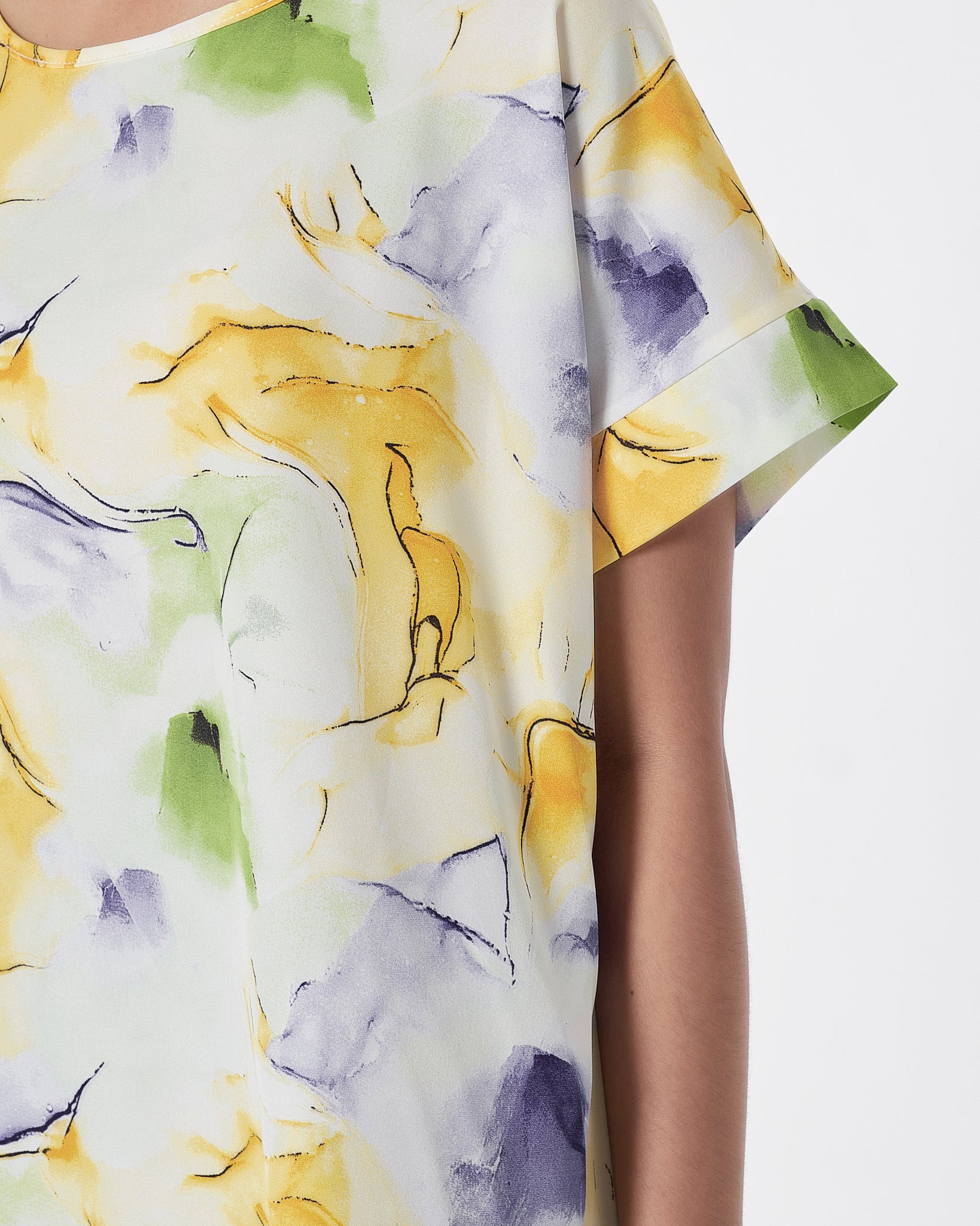 Floral Over Printed Lady Shirts Short Sleeve 12.90