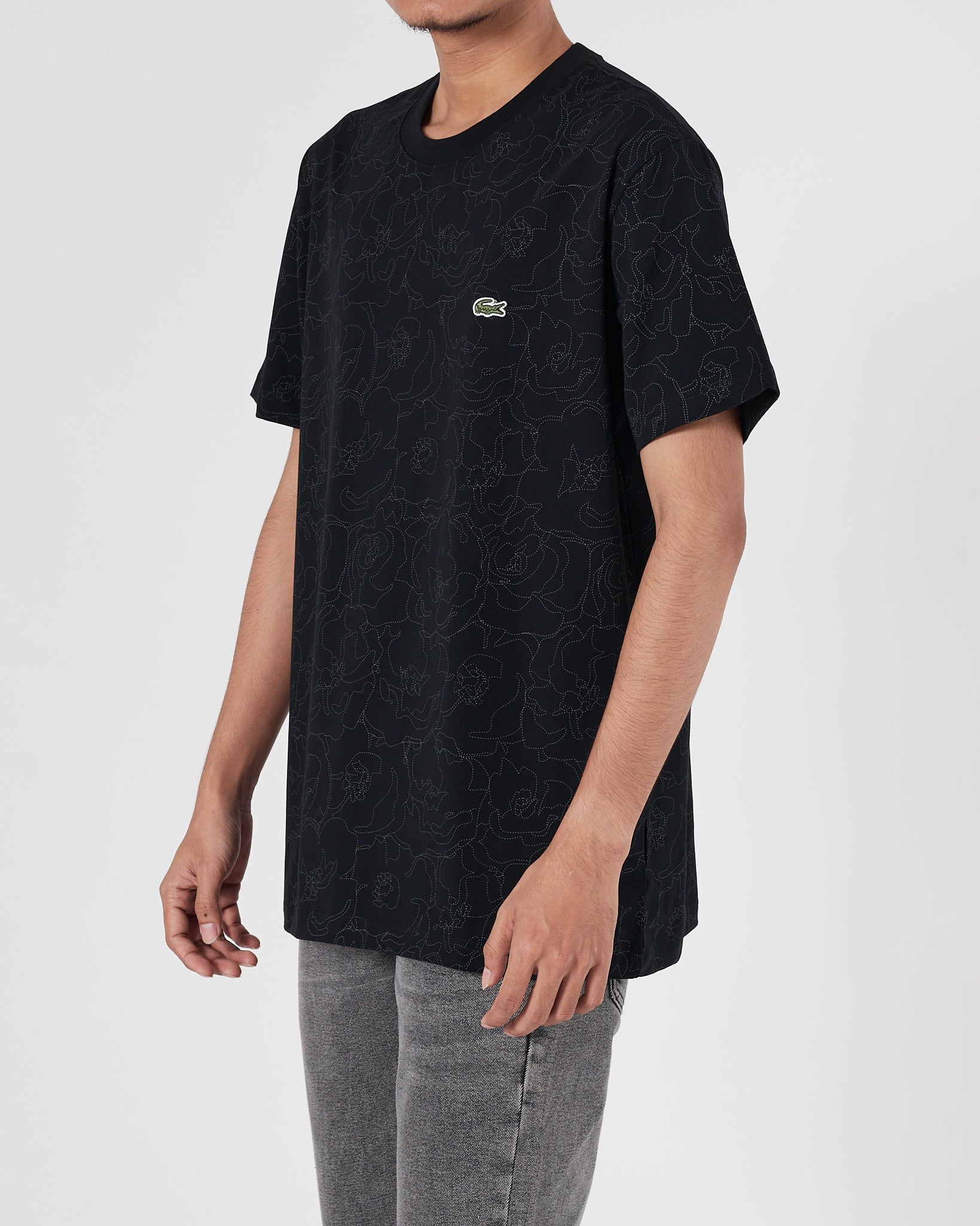 LAC Logo Over Printed Men Black T-Shirt 15.90