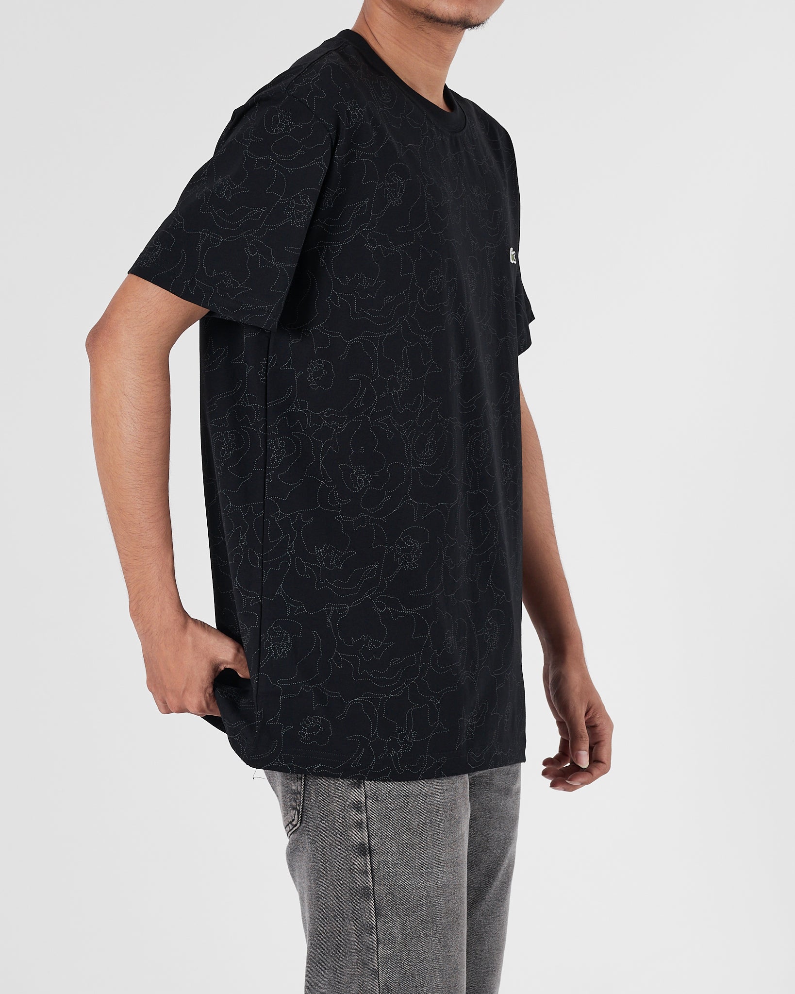 LAC Logo Over Printed Men Black T-Shirt 15.90