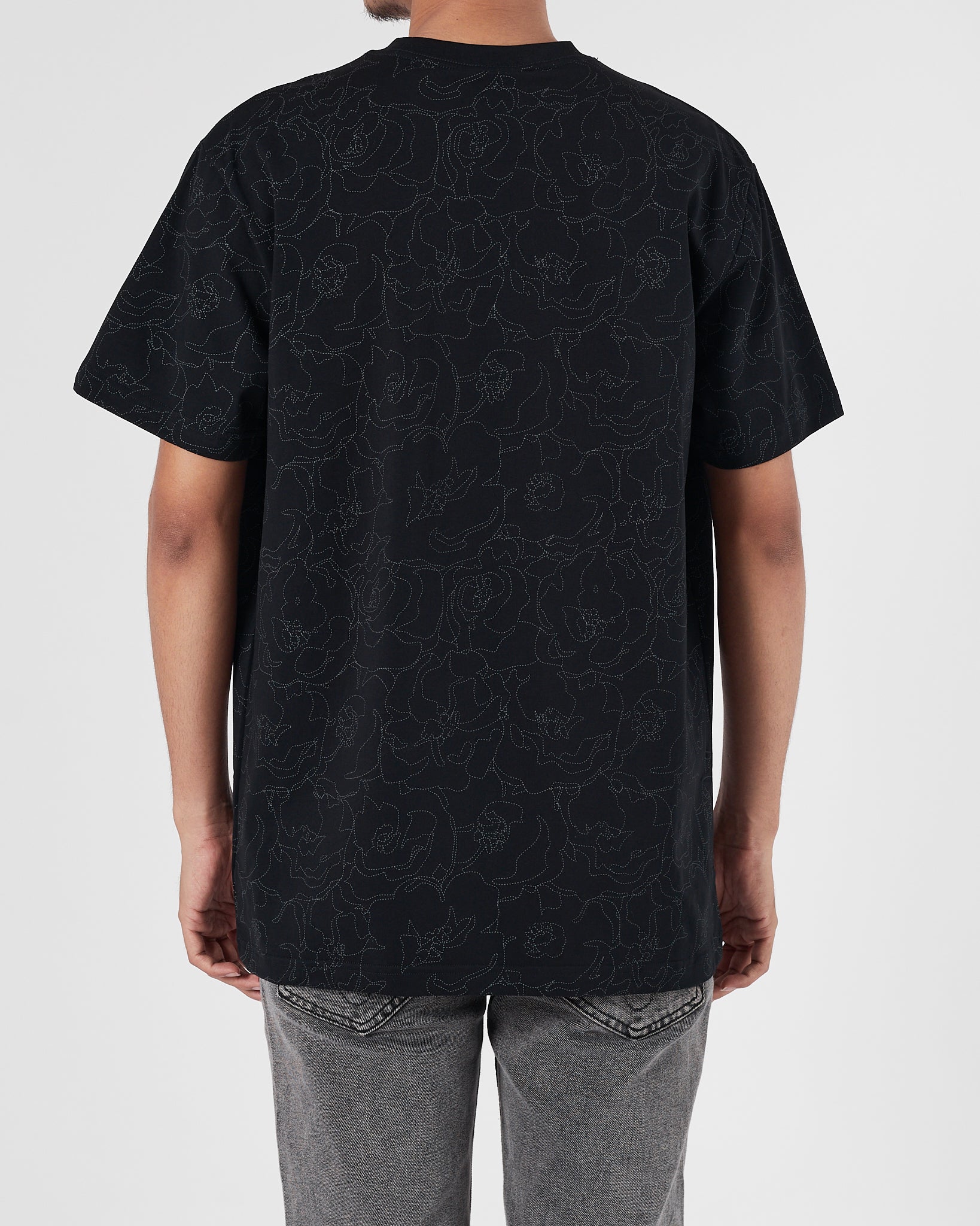 LAC Logo Over Printed Men Black T-Shirt 15.90