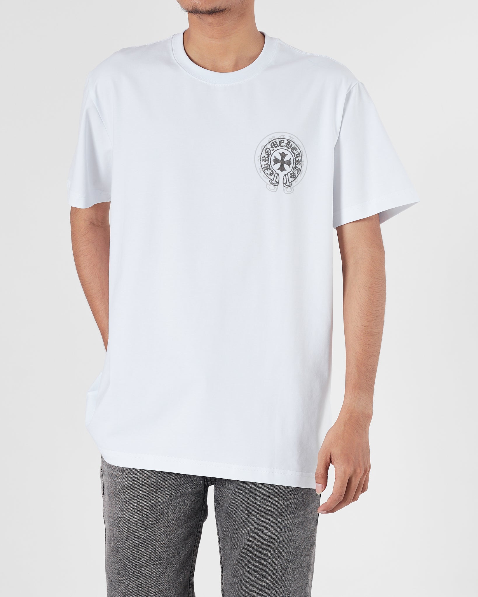 CH Cross Logo Printed Men White T-Shirt 15.90