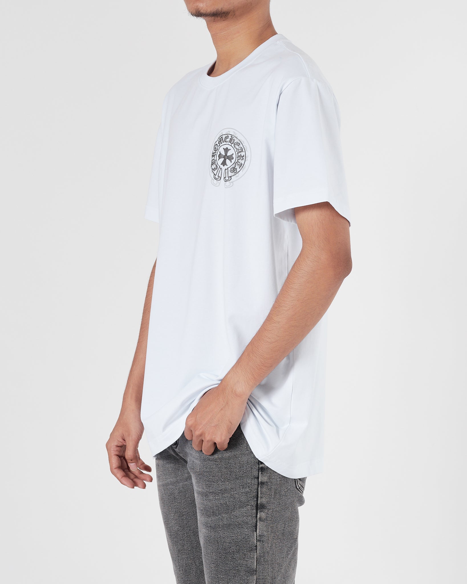 CH Cross Logo Printed Men White T-Shirt 15.90