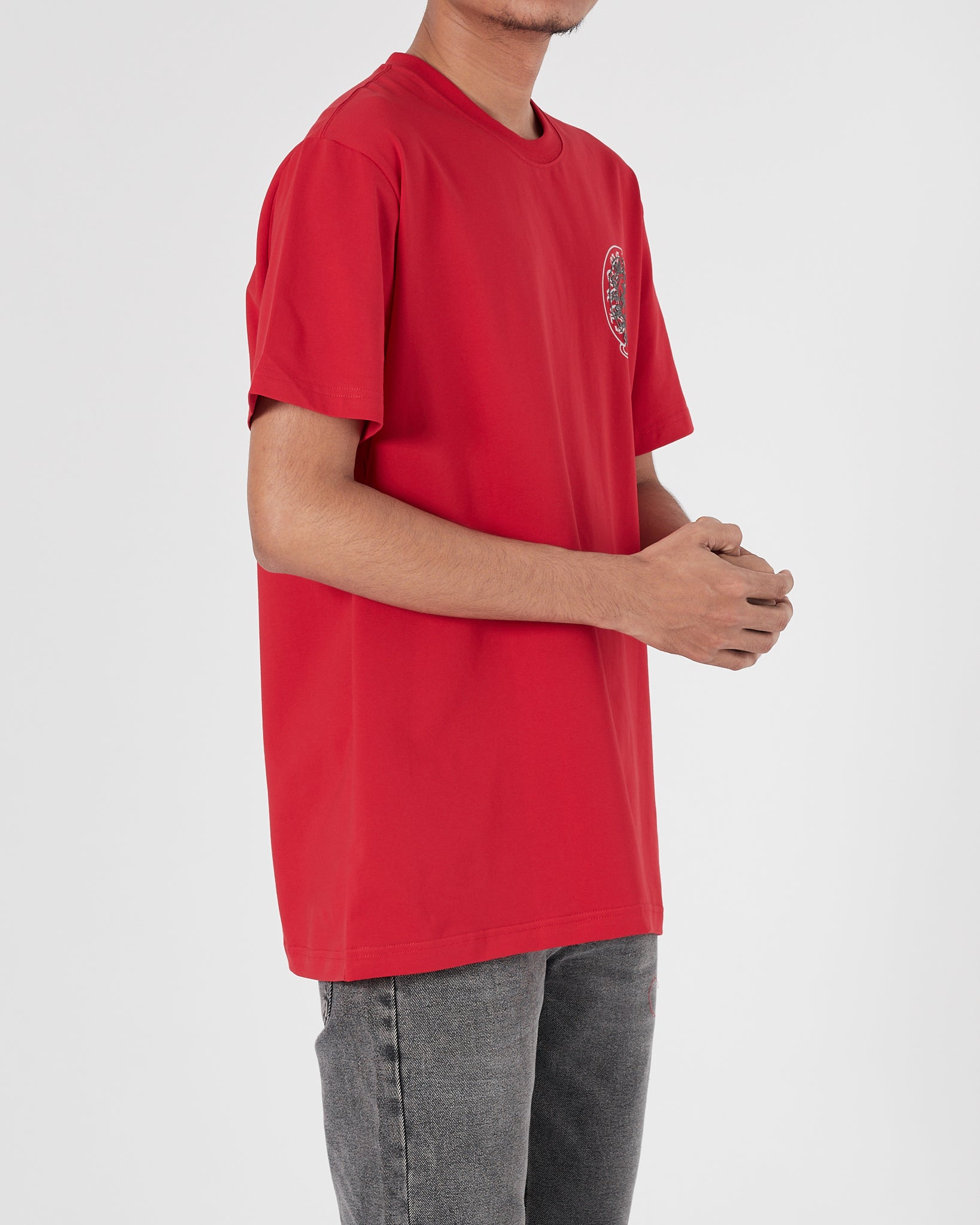CH Cross Logo Printed Men Red T-Shirt 15.90