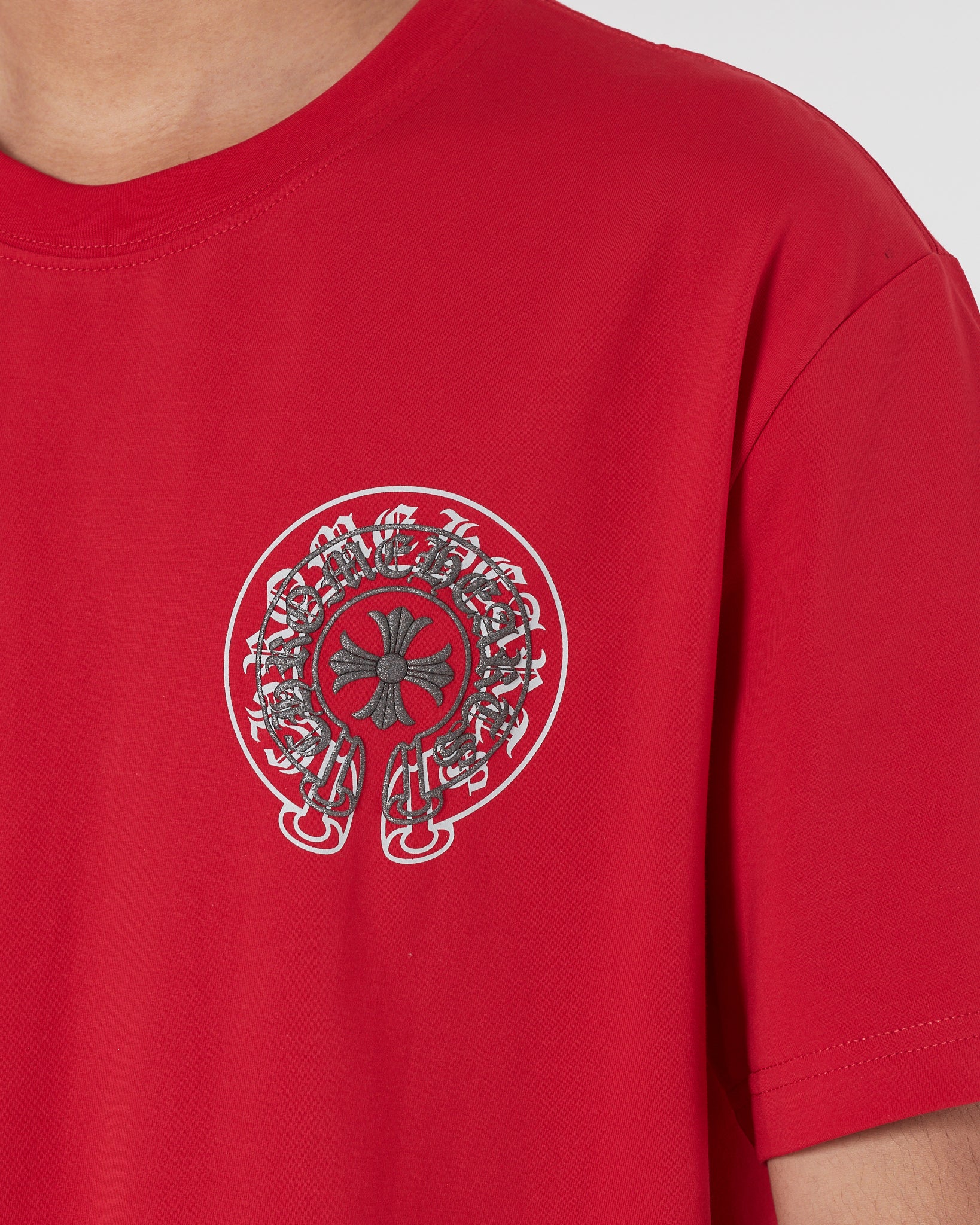 CH Cross Logo Printed Men Red T-Shirt 15.90