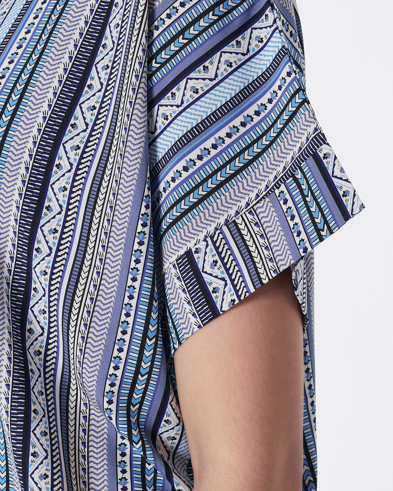 Striped Over Printed Lady Shirts Short Sleeve 12.90