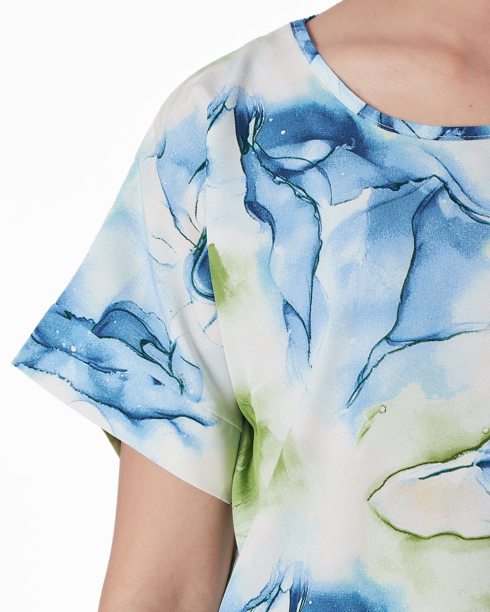 Floral Over Printed Lady Shirts Short Sleeve 12.90