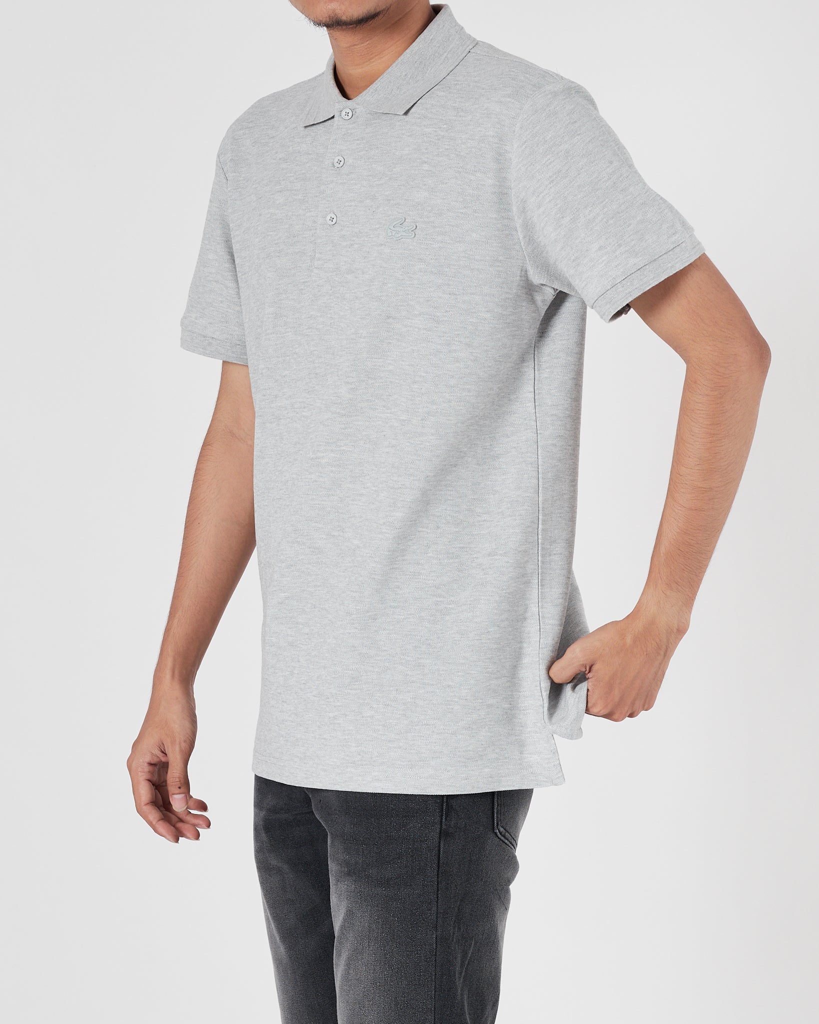 LAC Plain Color Men Grey Polo Shirt 22.90