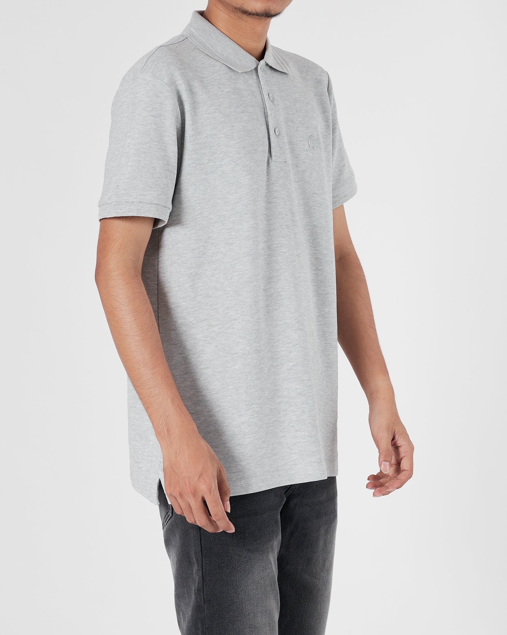 LAC Plain Color Men Grey Polo Shirt 22.90