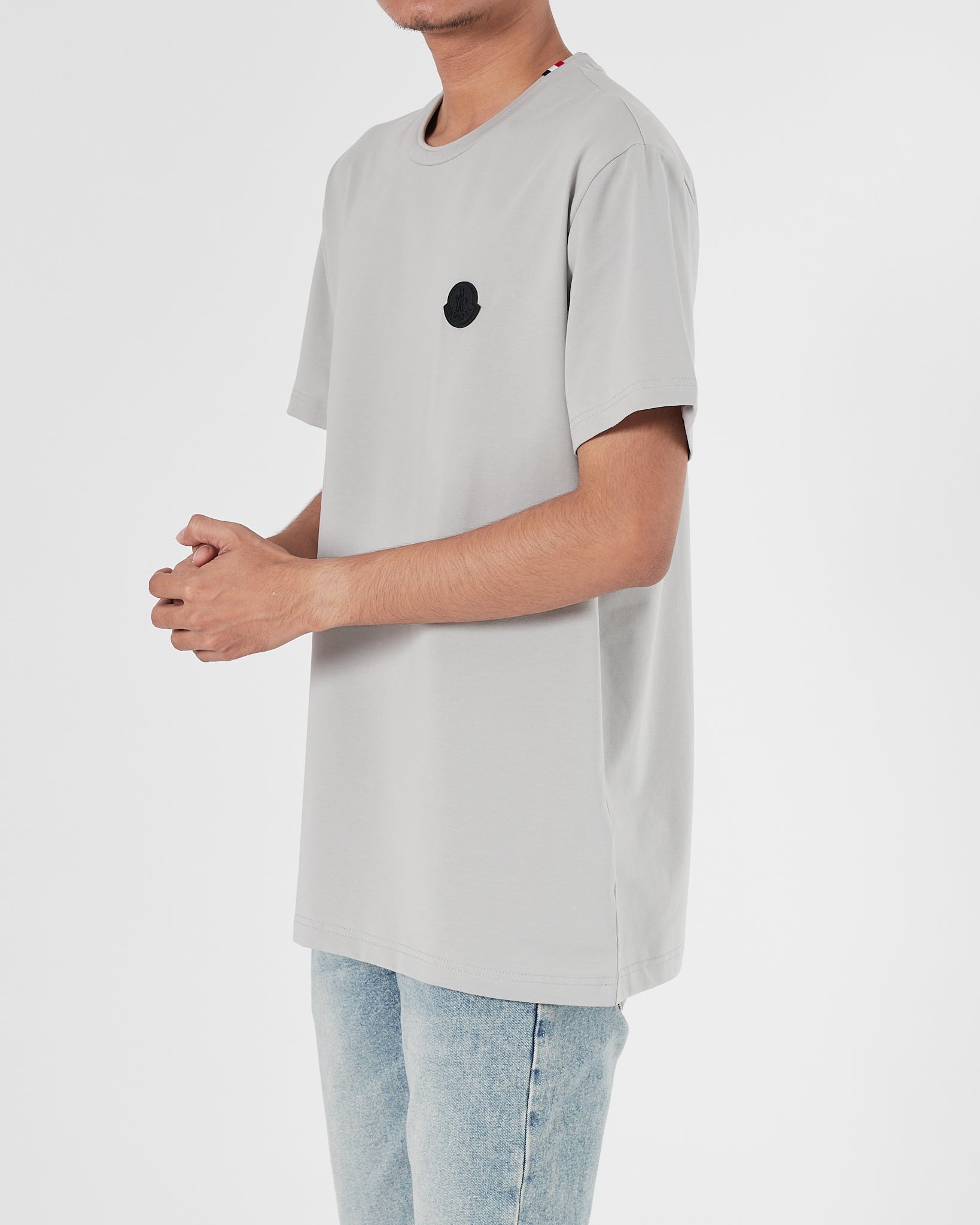 MON Plain Color Men Grey T-Shirt 14.90