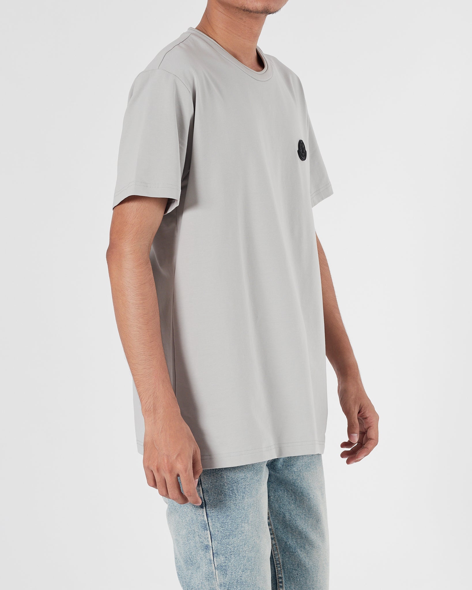 MON Plain Color Men Grey T-Shirt 14.90
