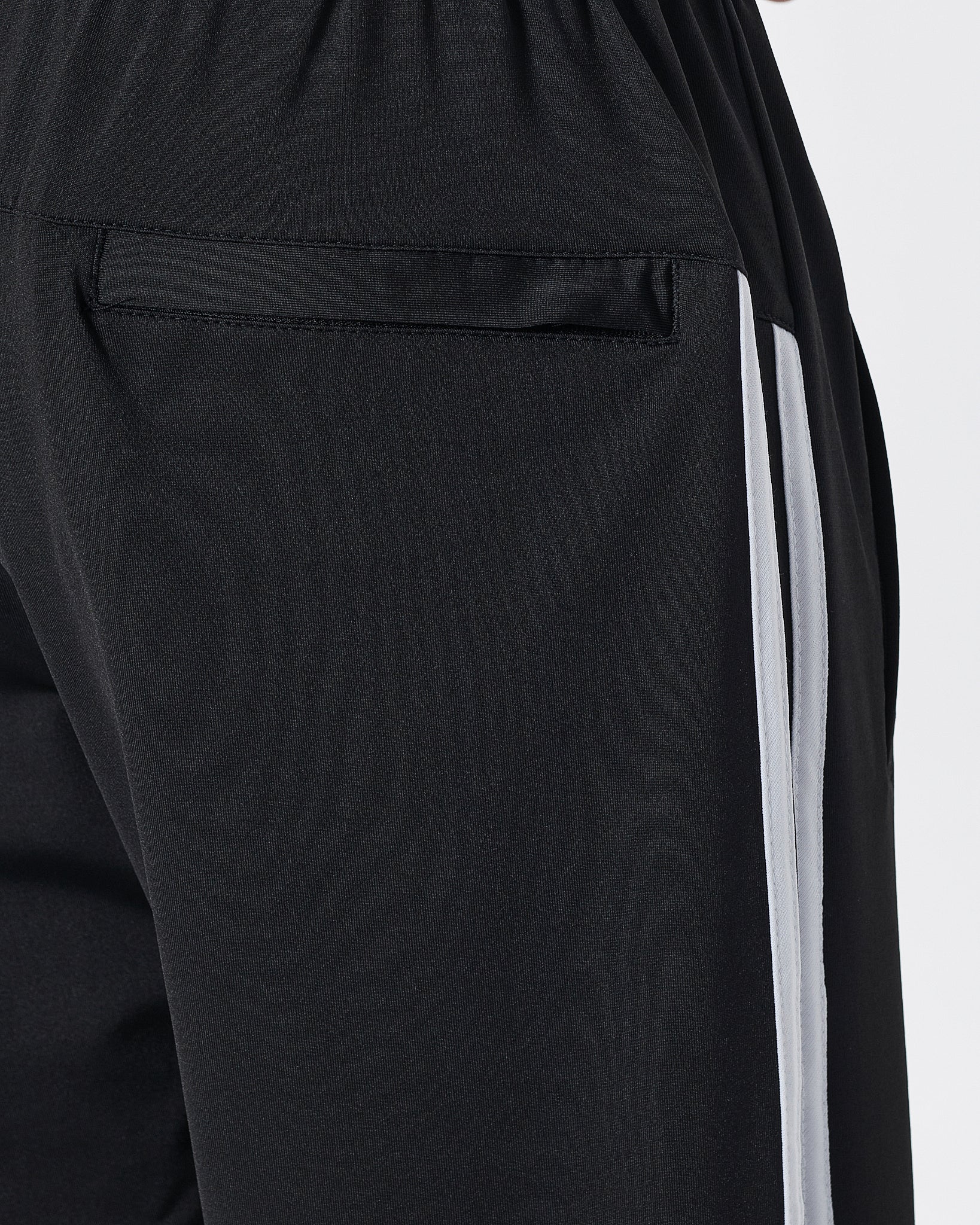ADI White Striped Logo Embroidered Men Black Track Pants 16.90