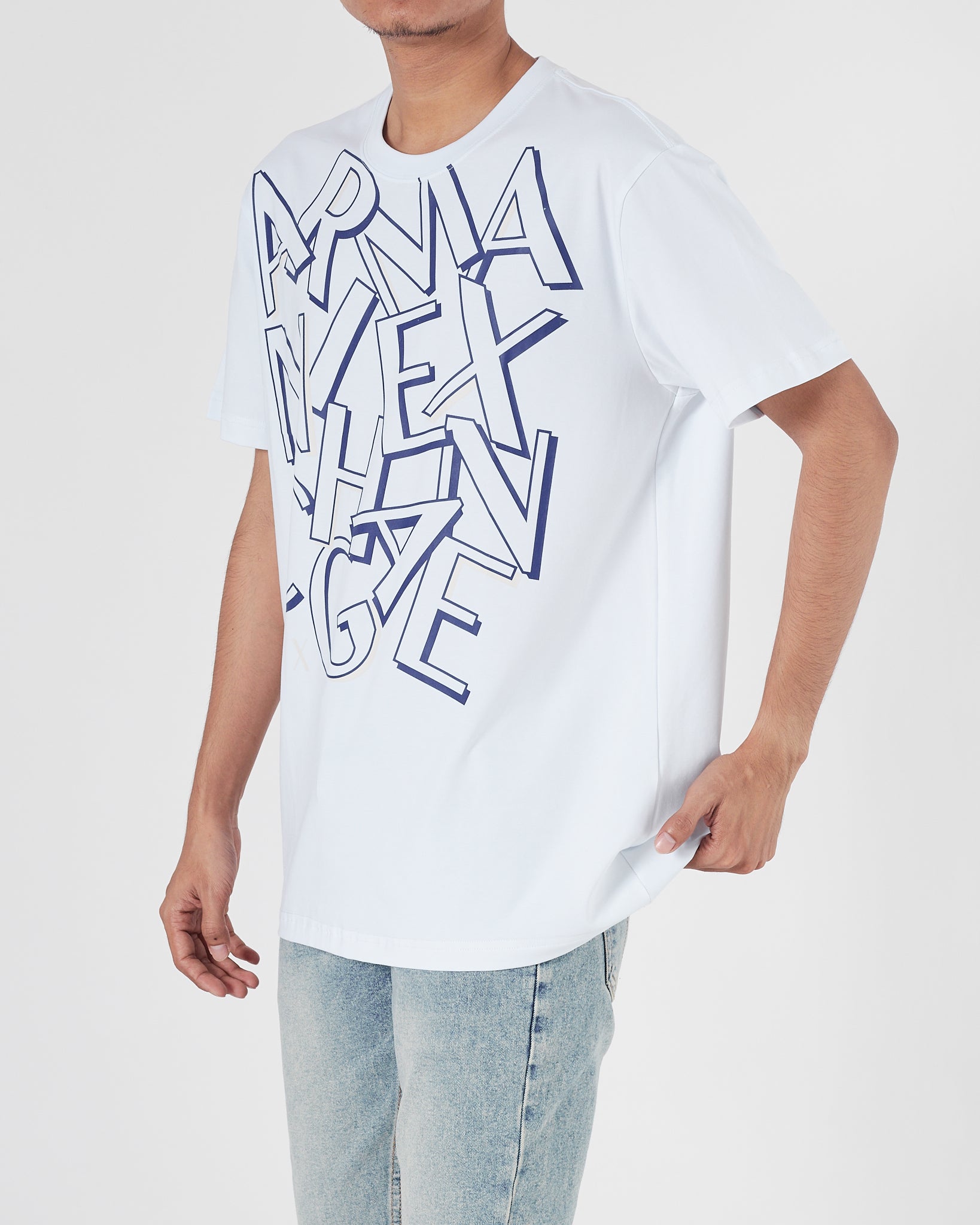 ARM Logo Over Printed Men White T-Shirt 16.90