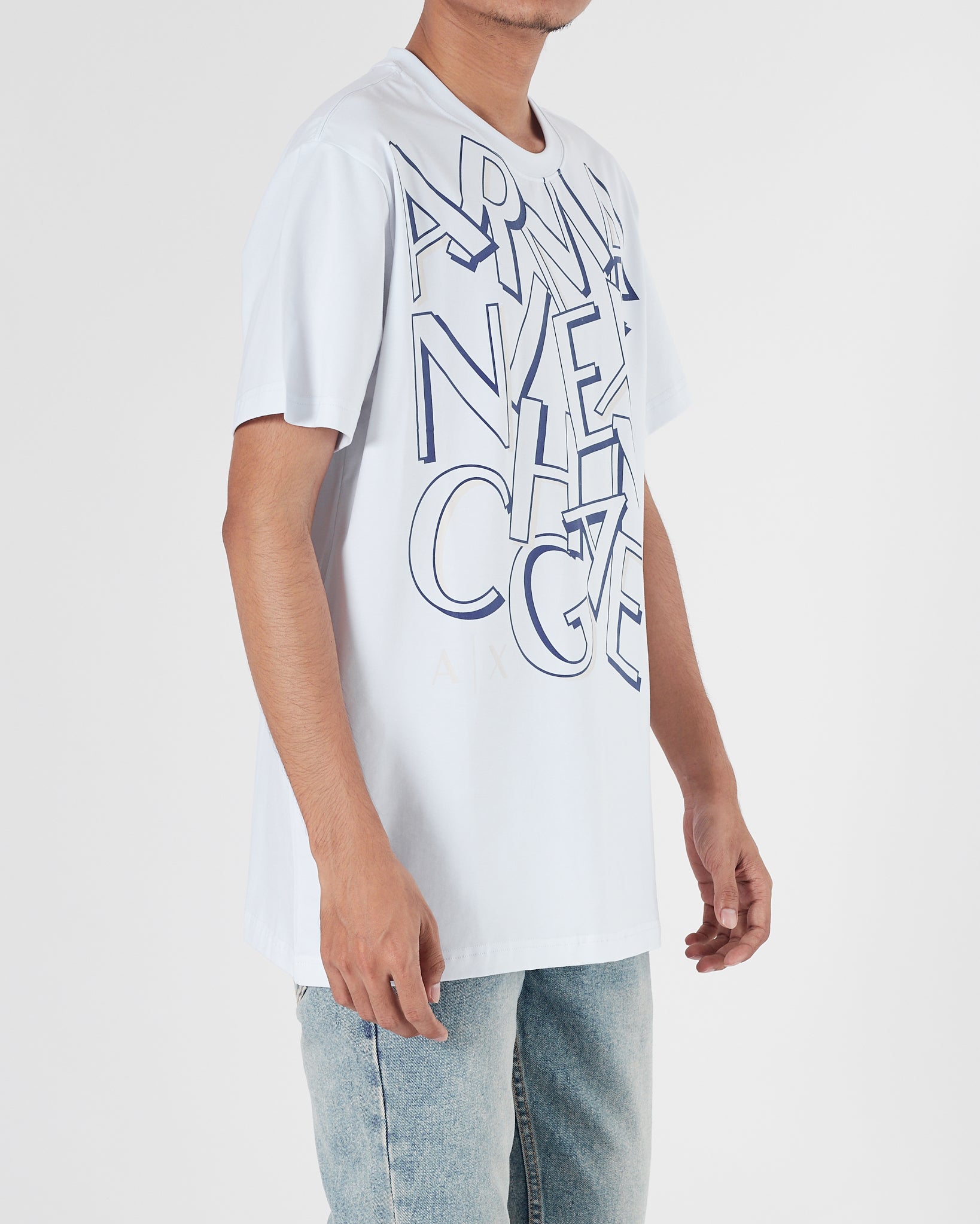 ARM Logo Over Printed Men White T-Shirt 16.90