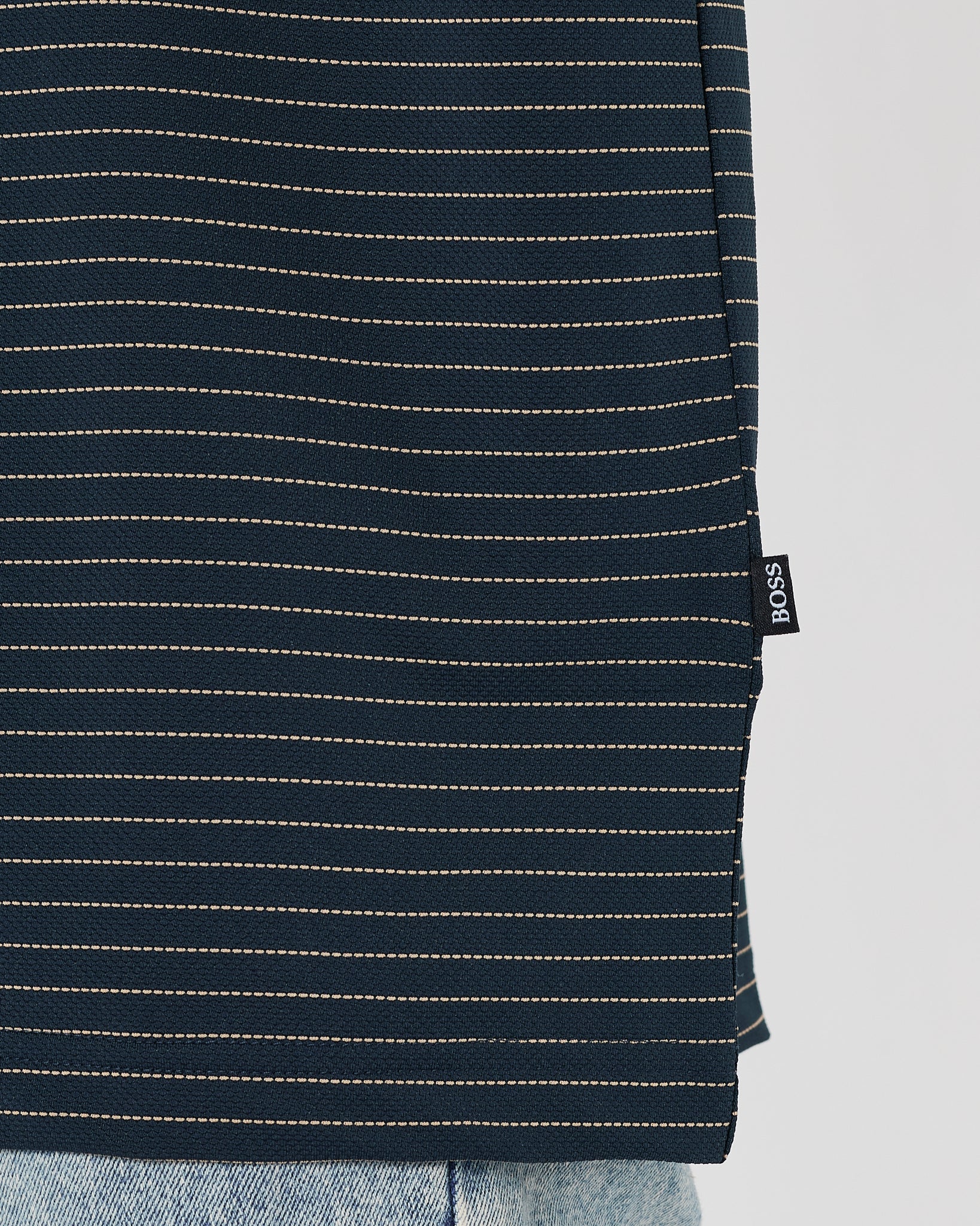 HUG Stripes Over Printed Men Blue T-Shirt 15.90
