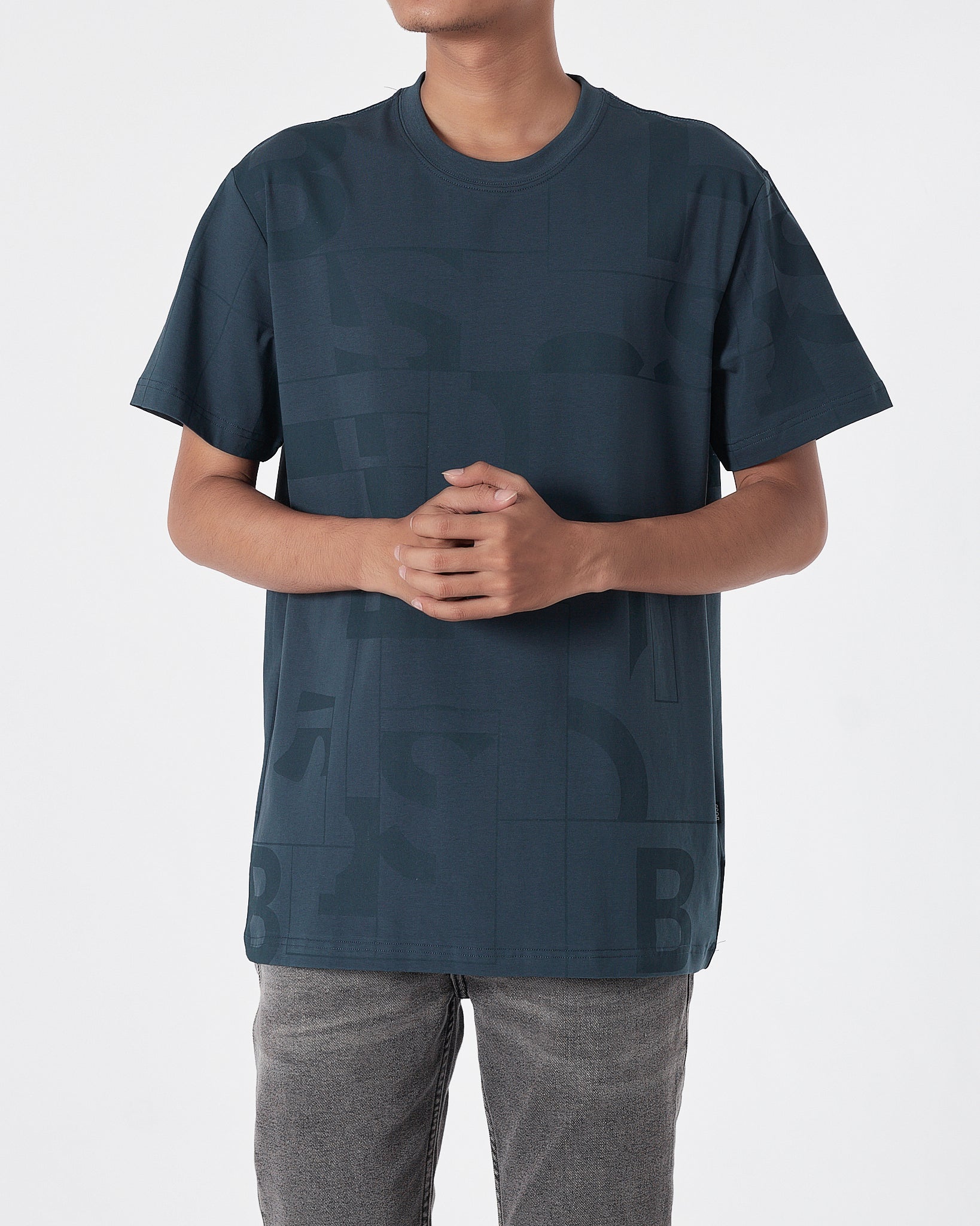HUG Logo Full Printed Men Green T-Shirt 17.90