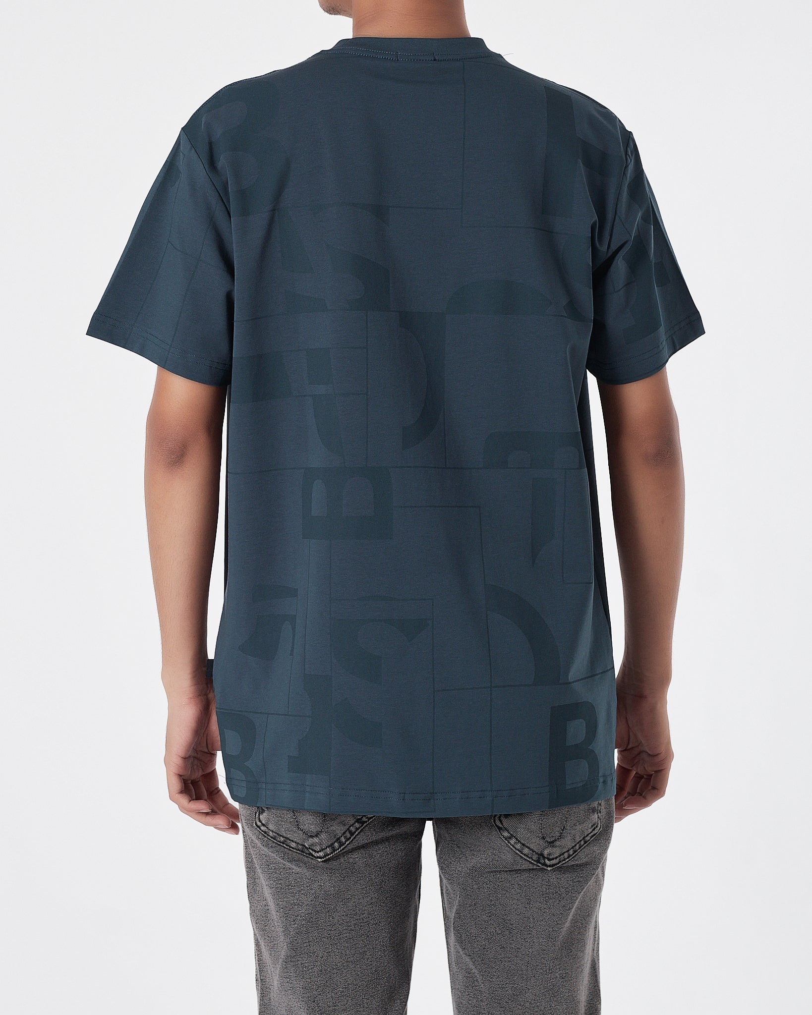 HUG Logo Full Printed Men Green T-Shirt 17.90