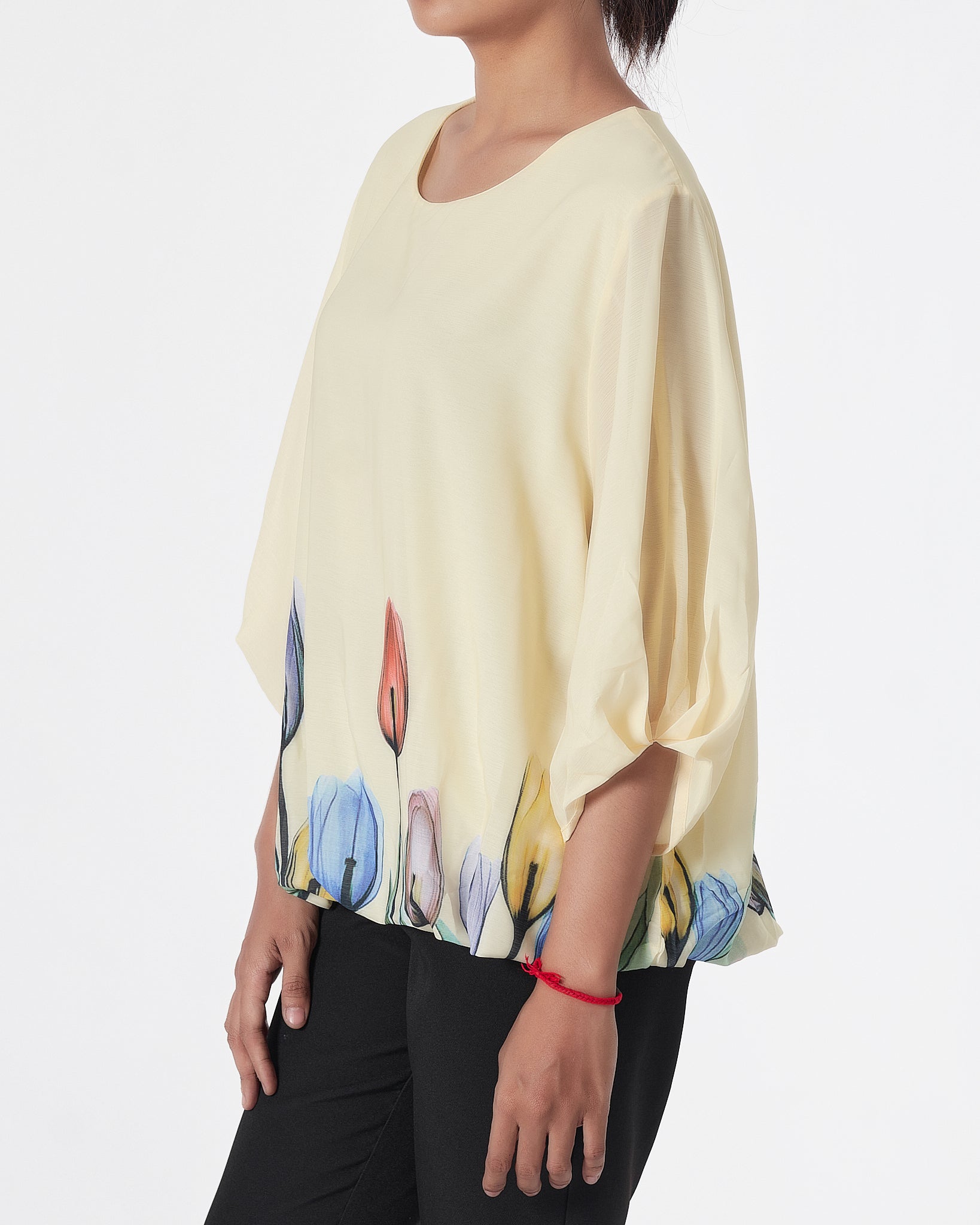 Tulip Flower Lady Yellow Puff Shirts Short Sleeve 16.90