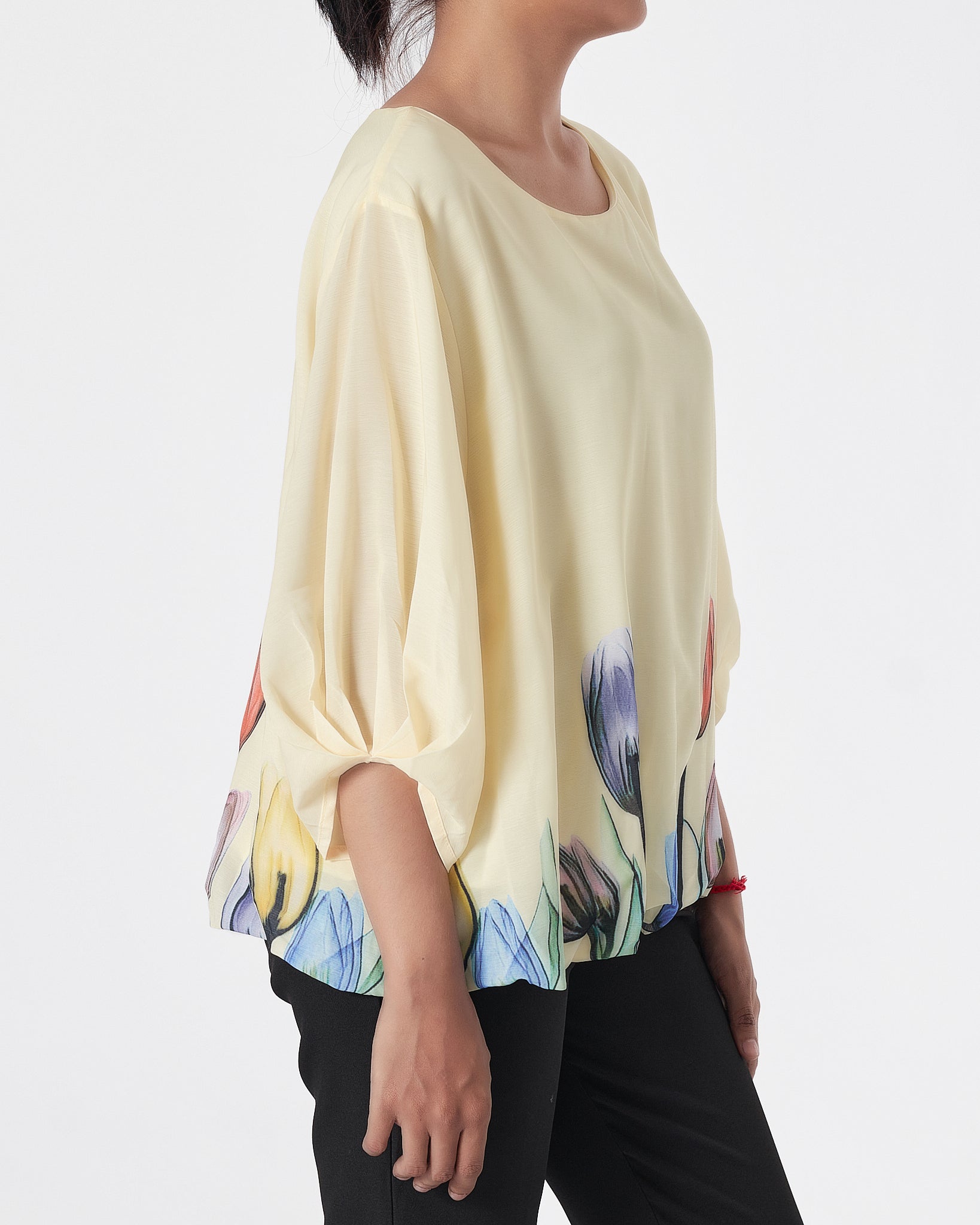 Tulip Flower Lady Yellow Puff Shirts Short Sleeve 16.90