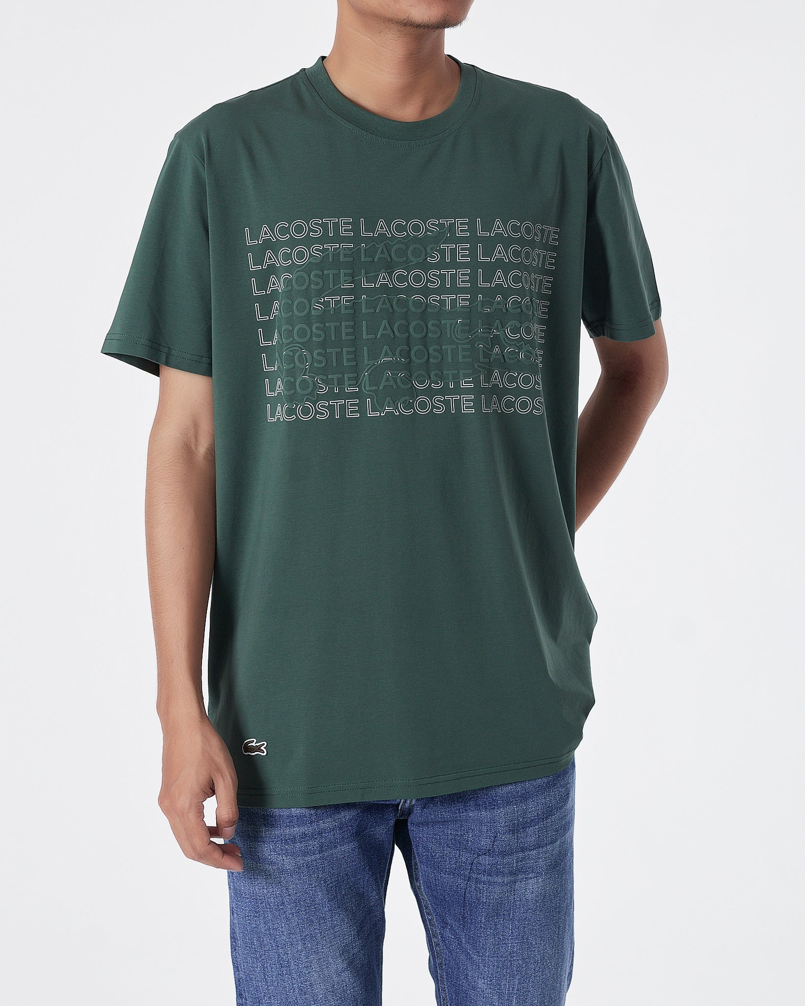 LAC Logo Printed Men Green T-Shirt 15.90