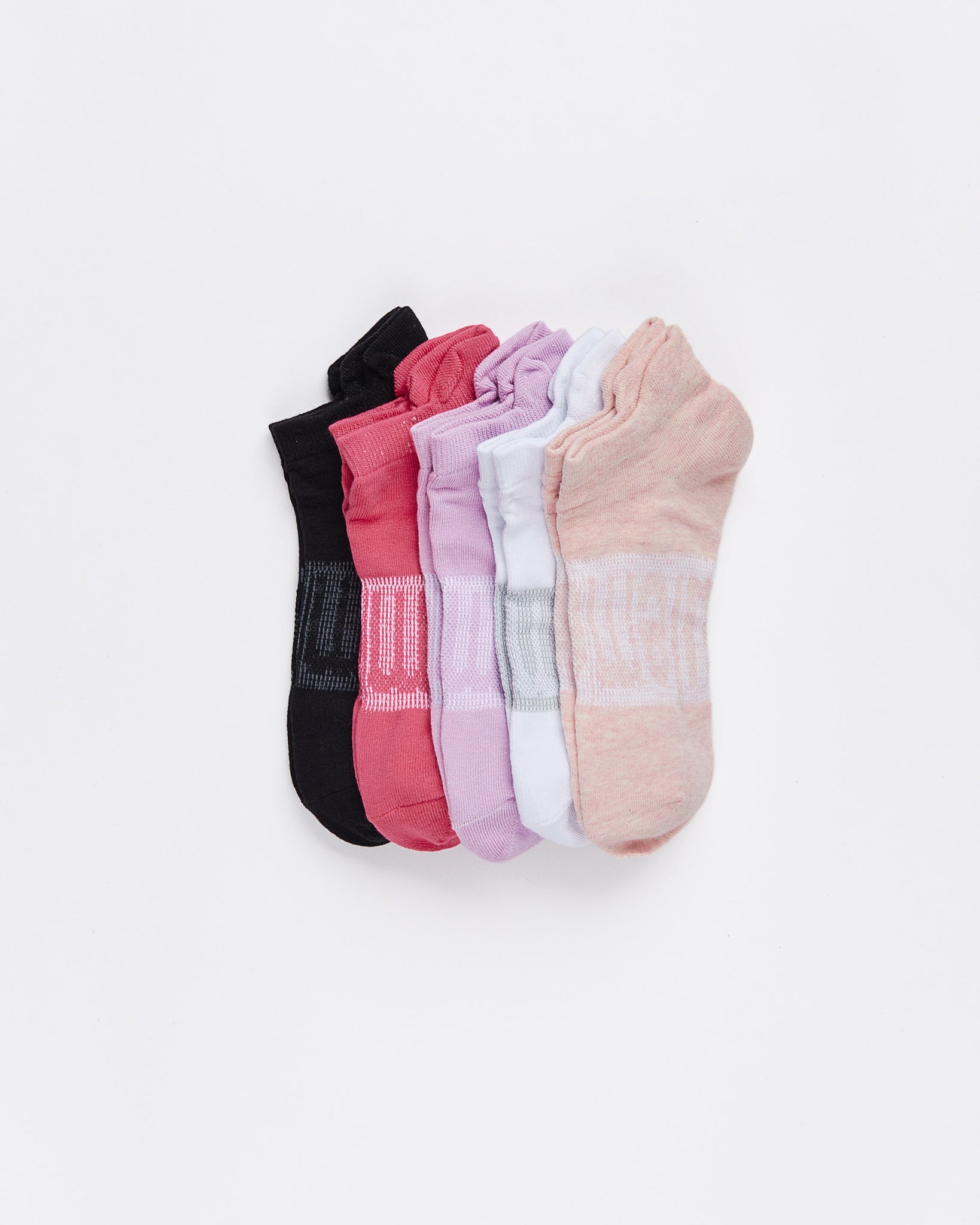 LULU Logo Printed Low Cut 5 Pairs Socks 12.50
