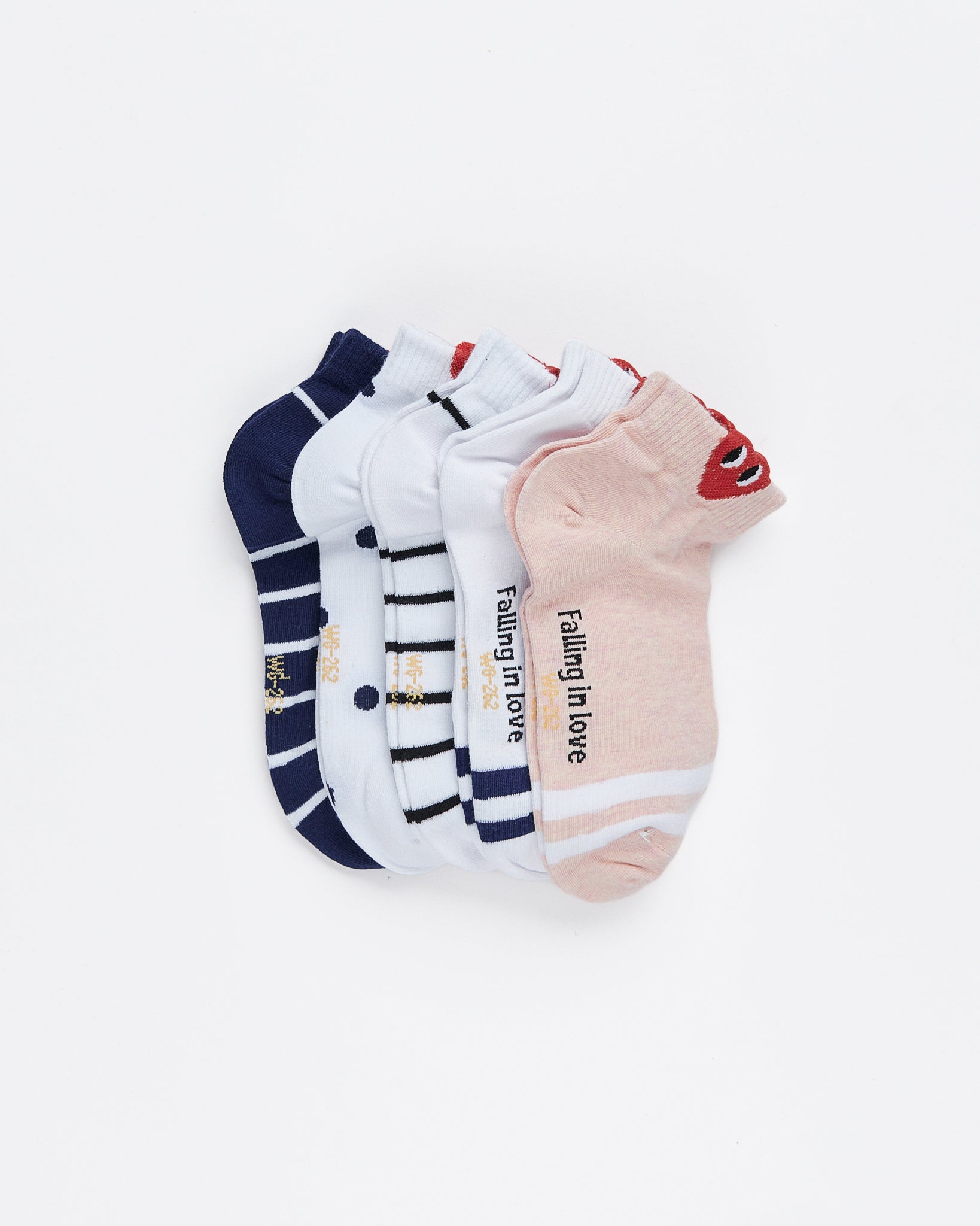 AMI Heart Logo Low Cut 5 Pairs Socks 12.90