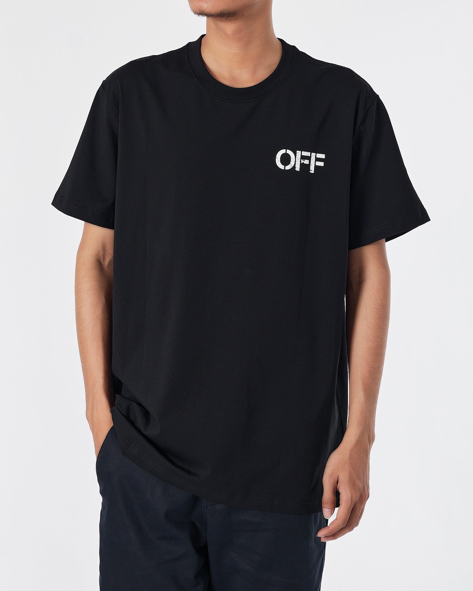 OW Bunny Cross Back Men Black T-Shirt 16.90