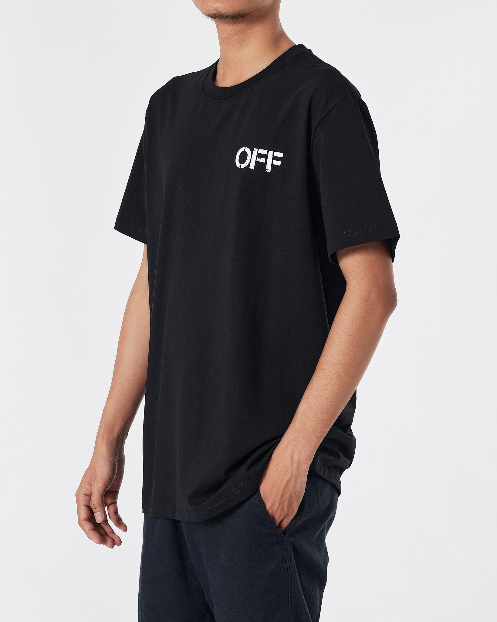 OW Bunny Cross Back Men Black T-Shirt 16.90