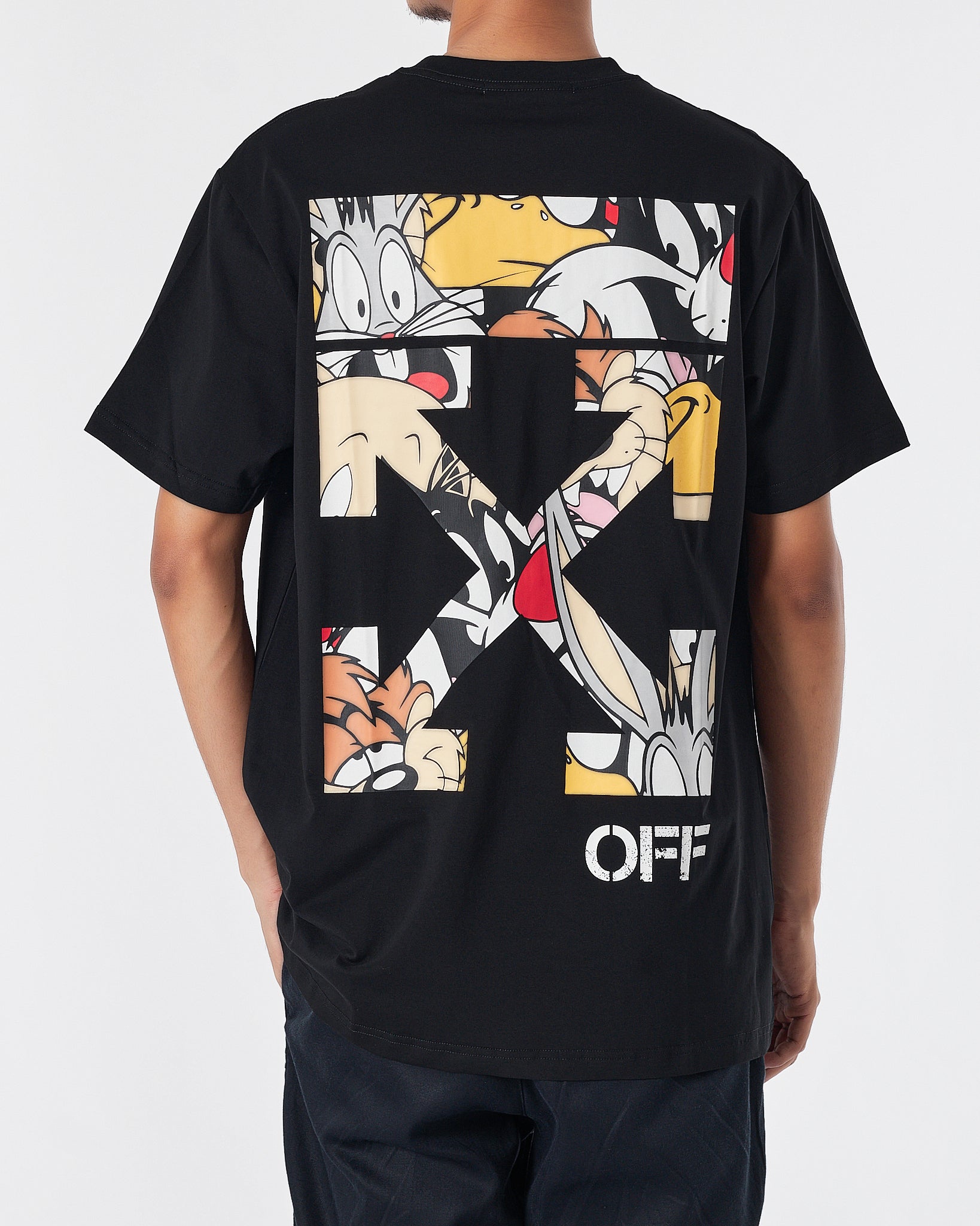 OW Bunny Cross Back Men Black T-Shirt 16.90