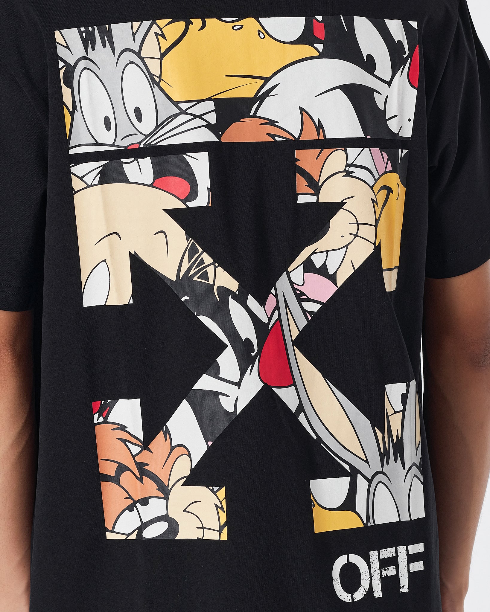 OW Bunny Cross Back Men Black T-Shirt 16.90