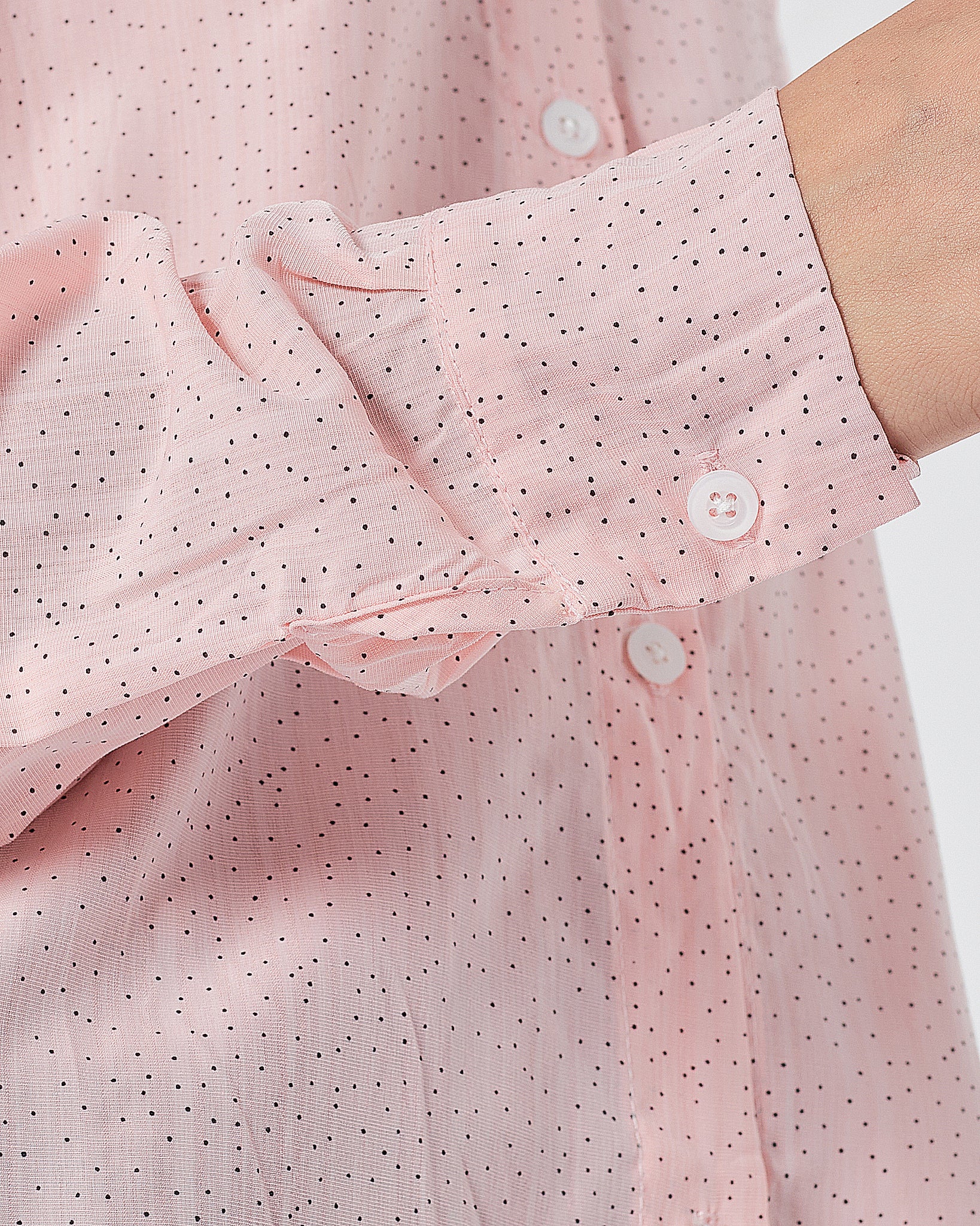 Dots Over Printed Pink Lady Shirts Long Sleeve 14.90