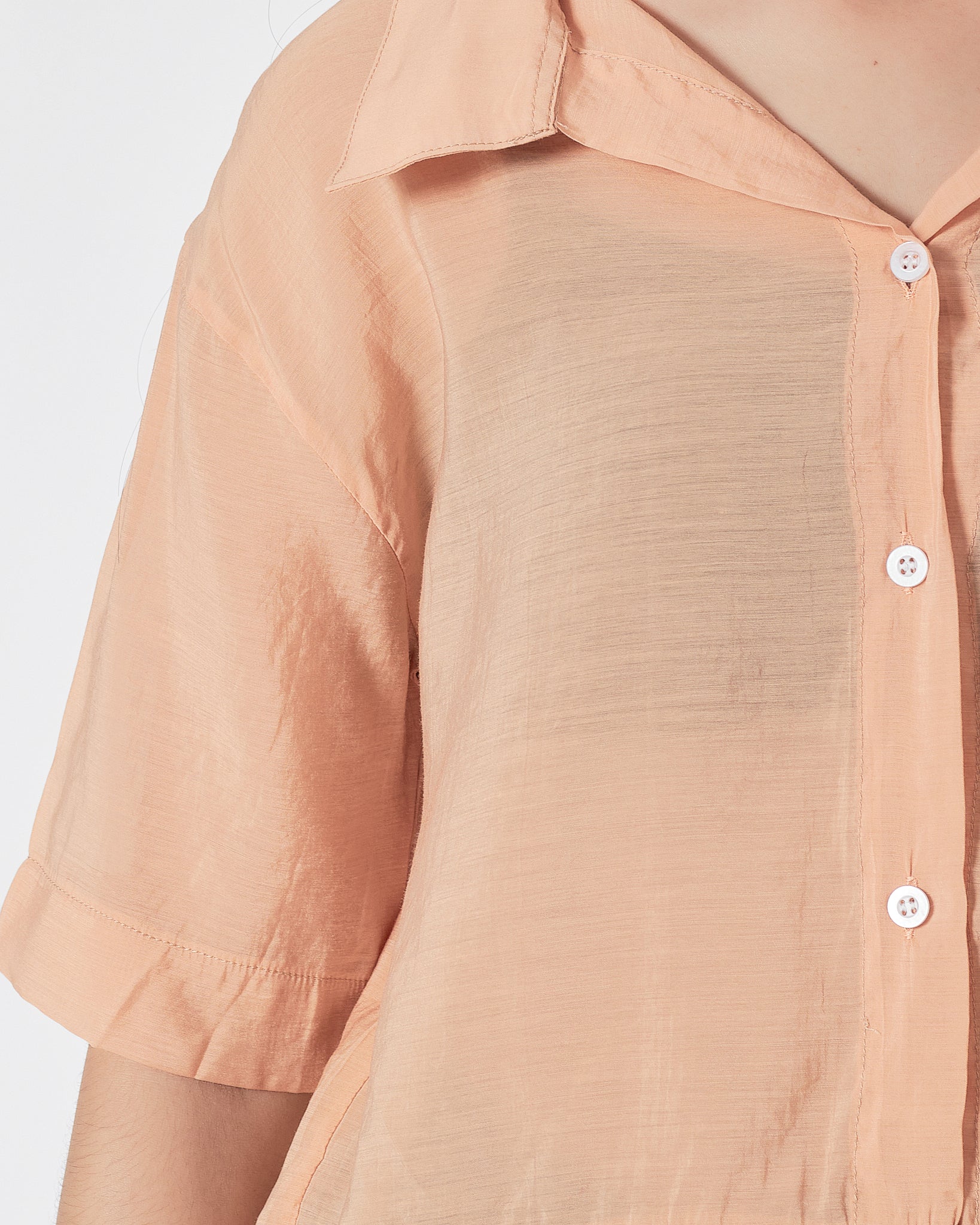 Plain Color Orange Lady Shirts Short Sleeve 12.90