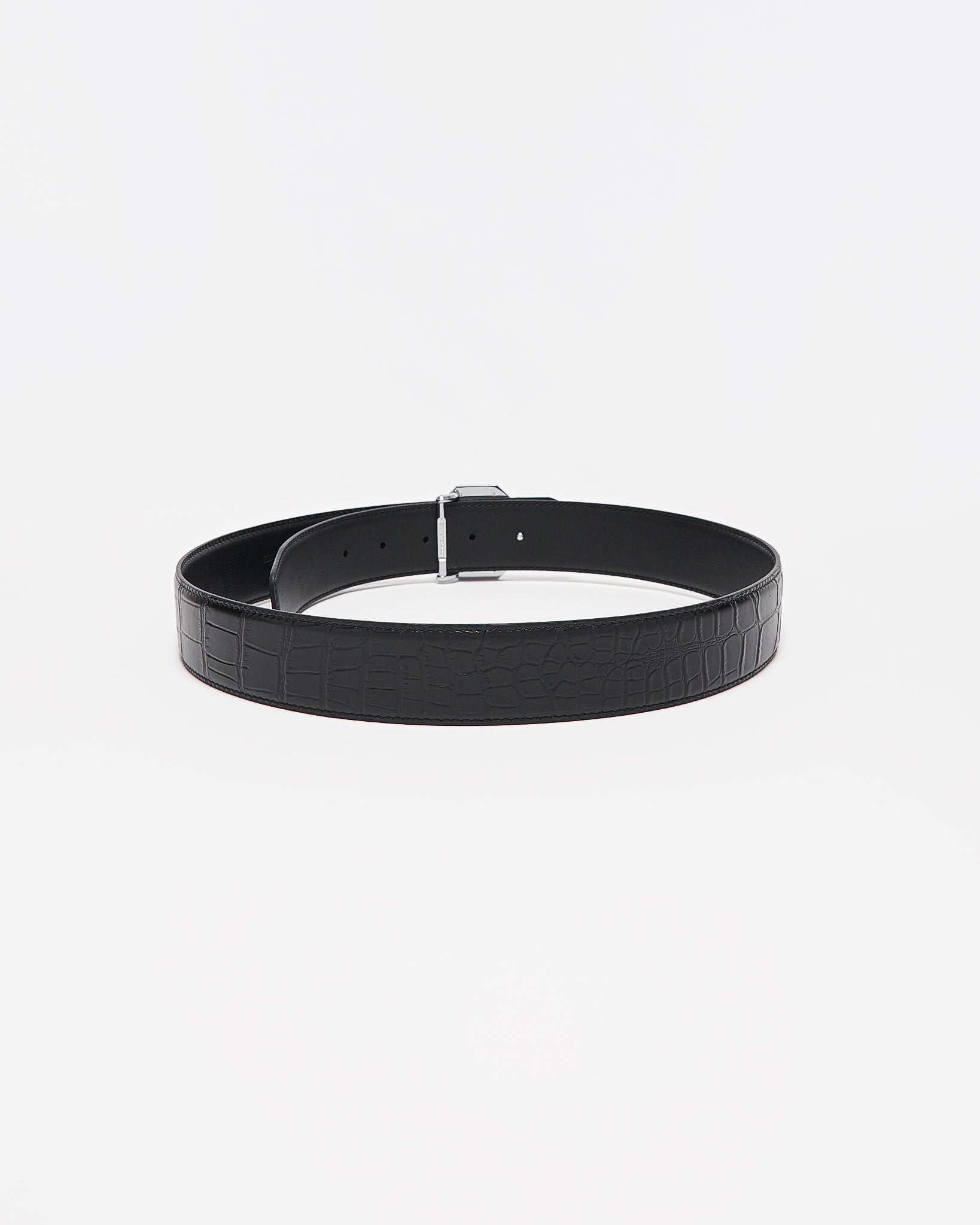 SR Silver Logo Men Black Leather Belt 89.90