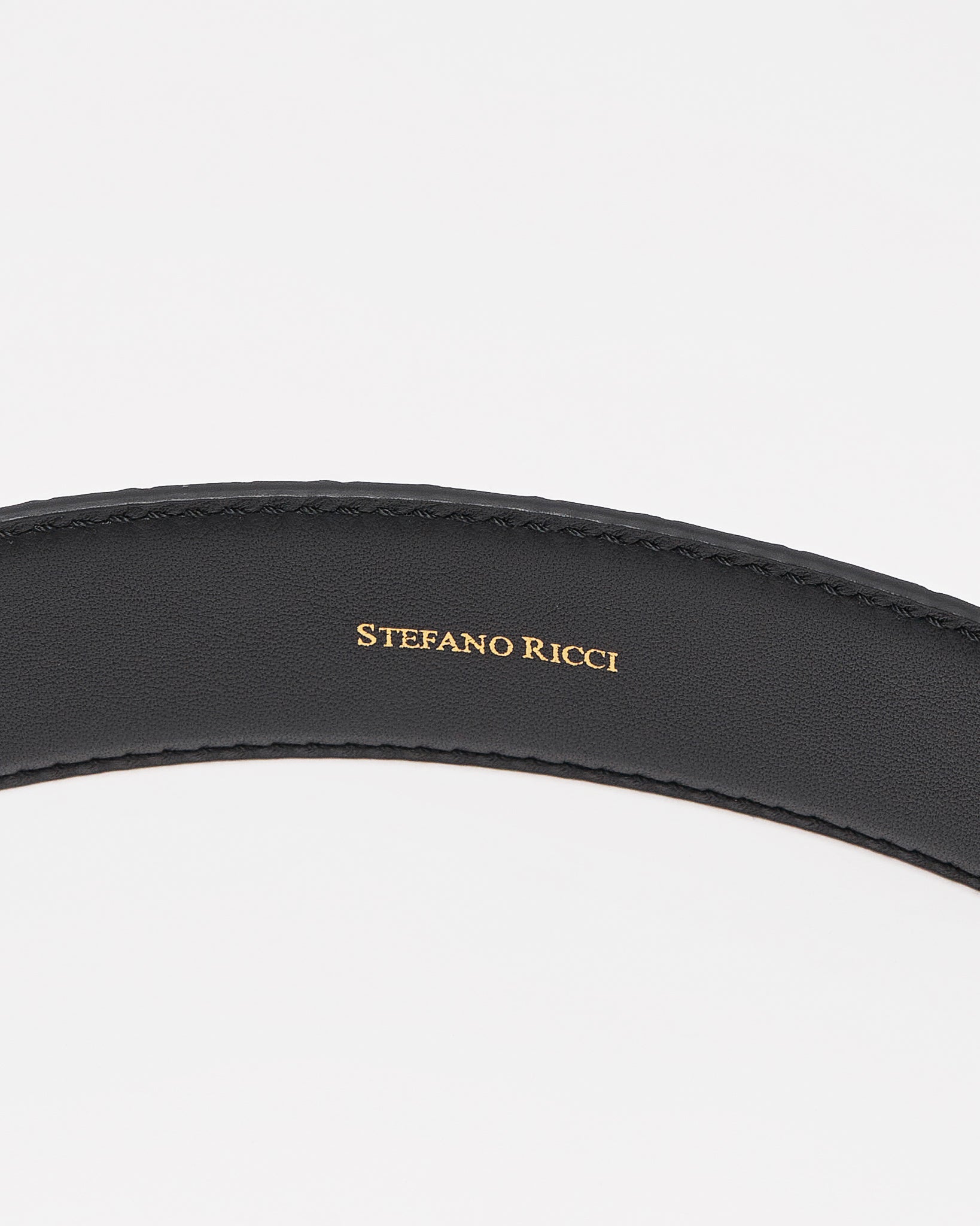 SR Silver Logo Men Black Leather Belt 89.90