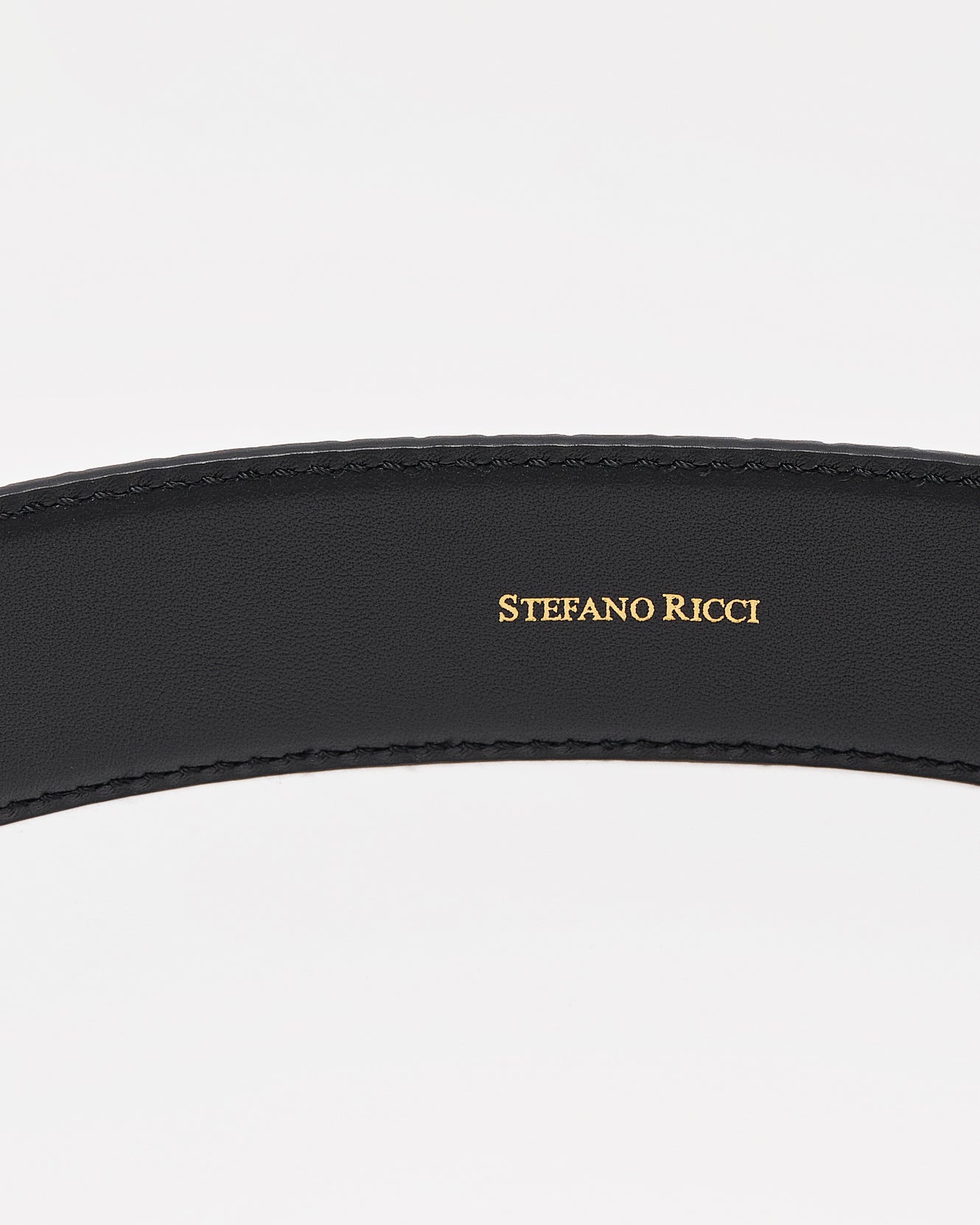 SR Silver Logo Men Black Leather Belt 109.90