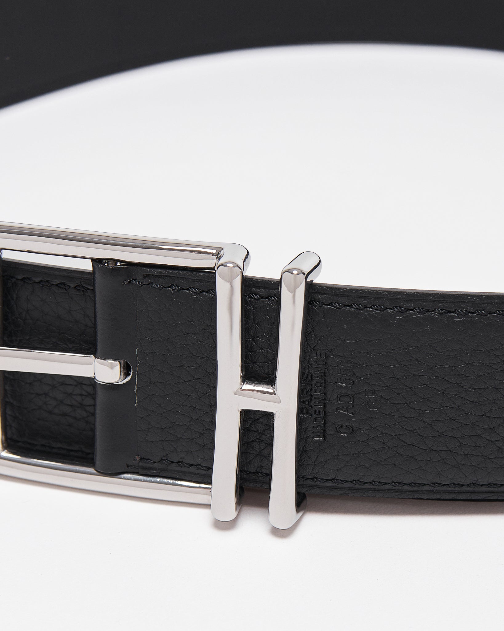 HER Silver Logo Men Black Leather Belt 69.90